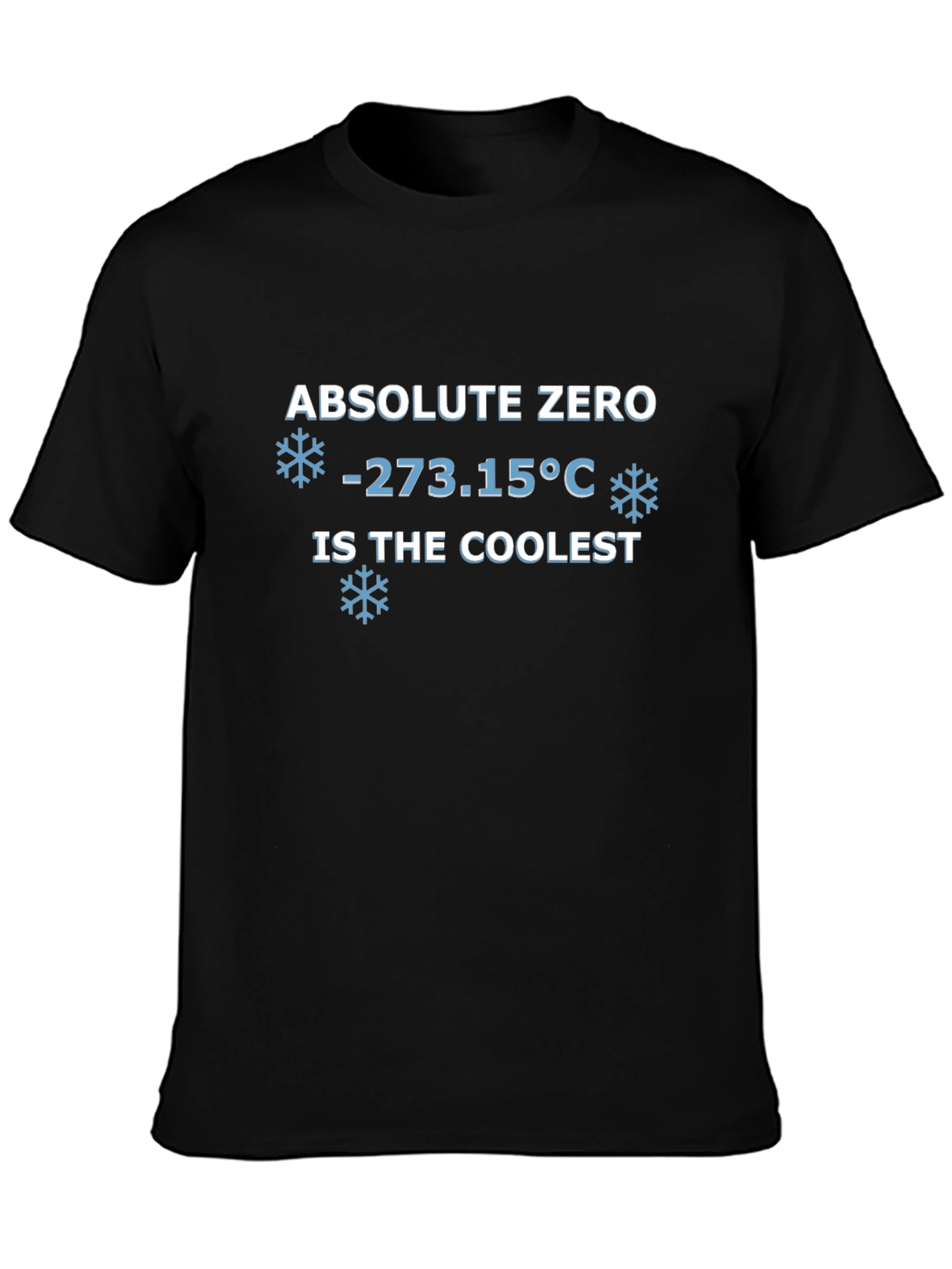 Black Absolute Zero Coolest Physics Humor Graphic Tee view 3