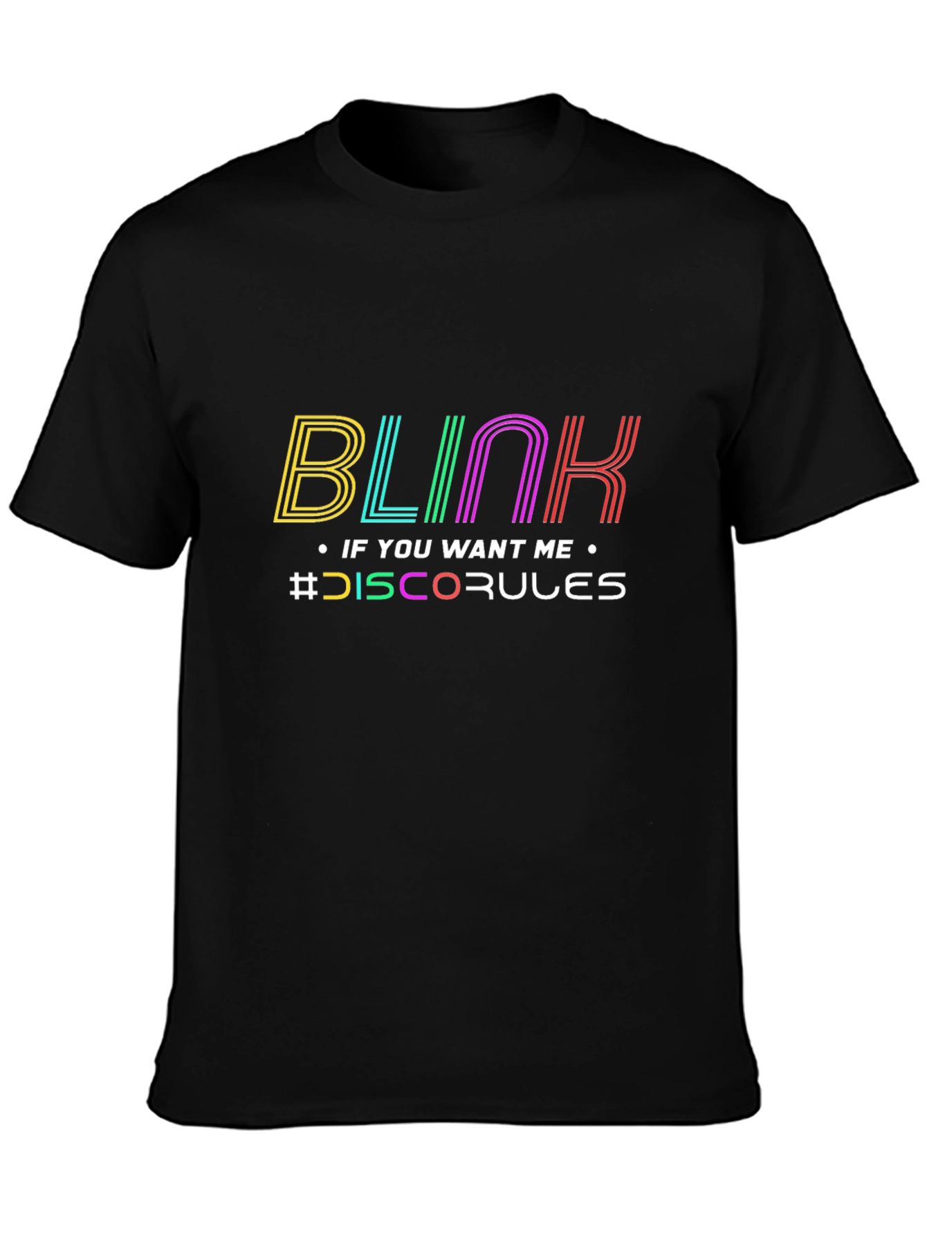 Black Blink Disco Rules Graphic Tee - Black view 3