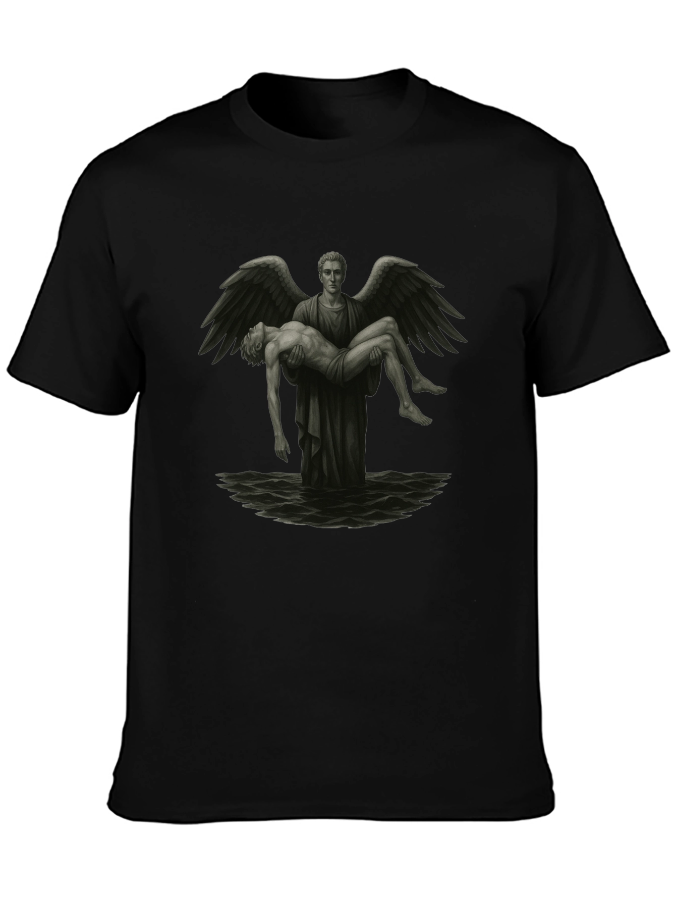 Angel Carrying Man T-Shirt - Black - 3