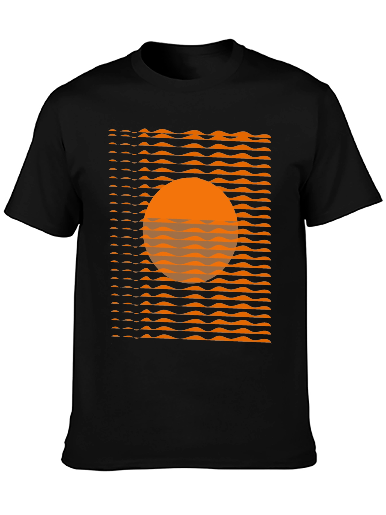 Black Retro Sunset Graphic T-Shirt view 3
