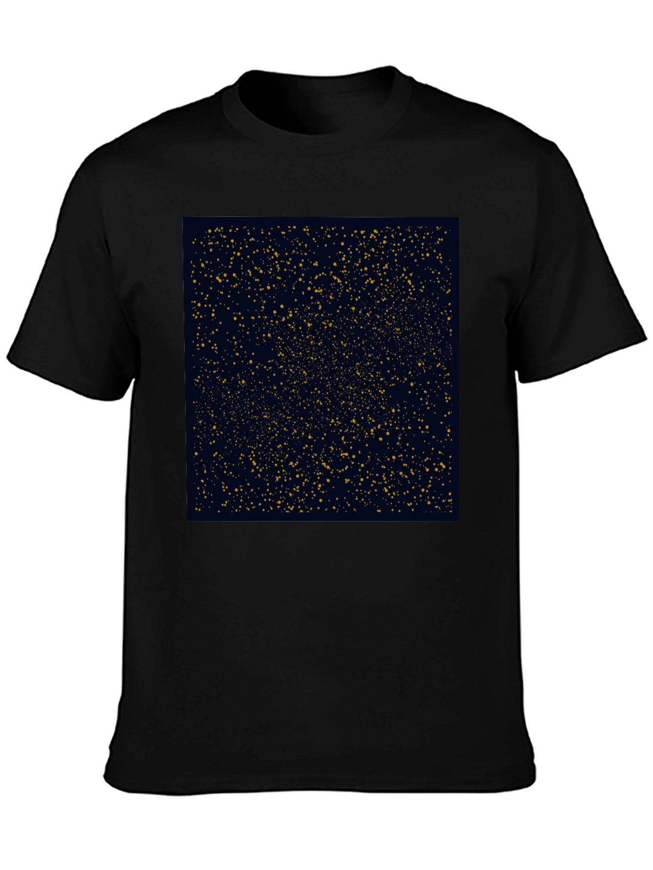 Black Starry Night T-Shirt - Black Cotton Blend view 3