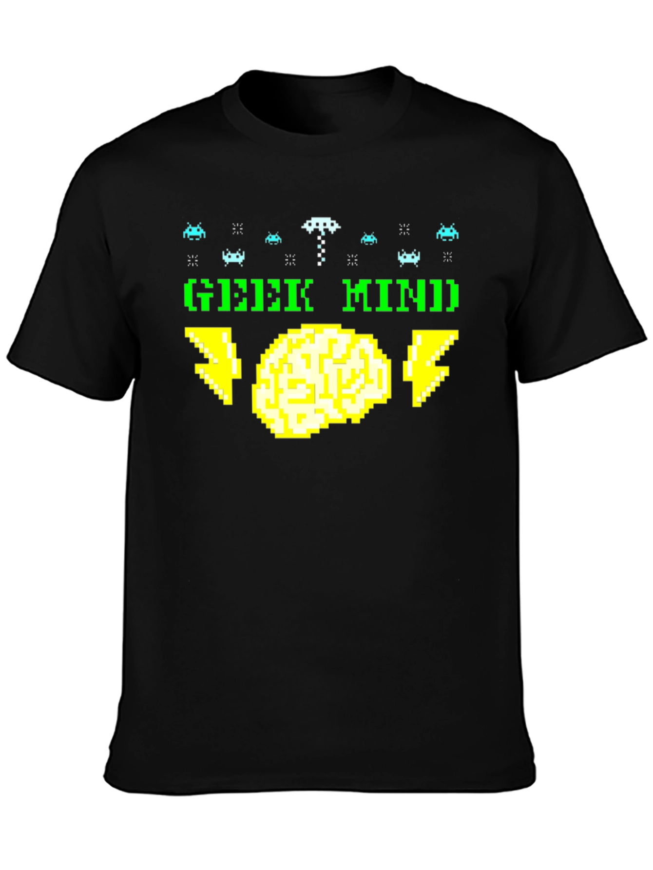 Black Geek Mind Pixel Art T-Shirt - Retro Gamer Tee view 3