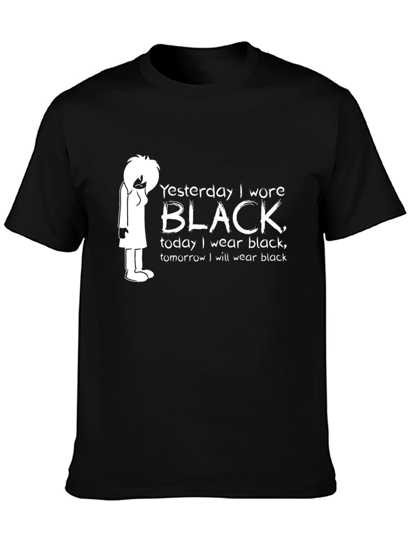 Black Emo Black T-Shirt: Yesterday I Wore Black view 3