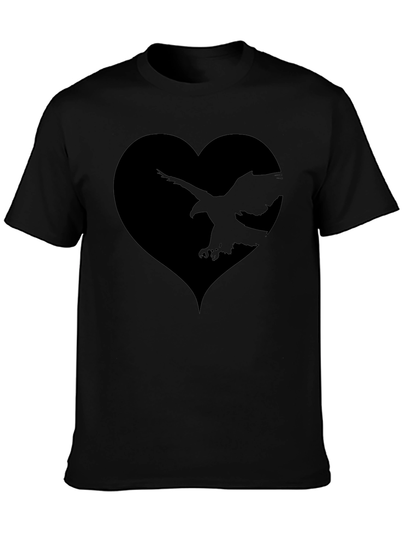 Black Black Eagle Heart Graphic Tee - Men's Stylish T-Shirt view 3