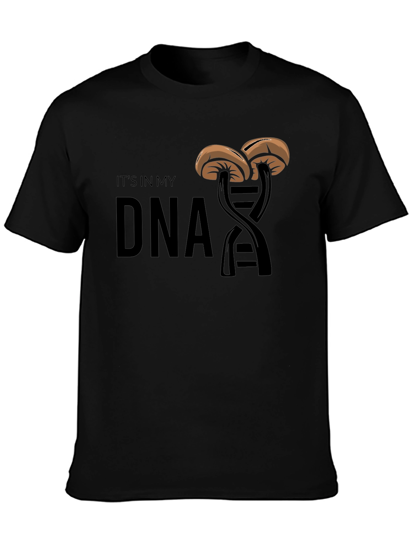 Black Mushroom DNA Graphic Tee - Unique & Stylish view 3