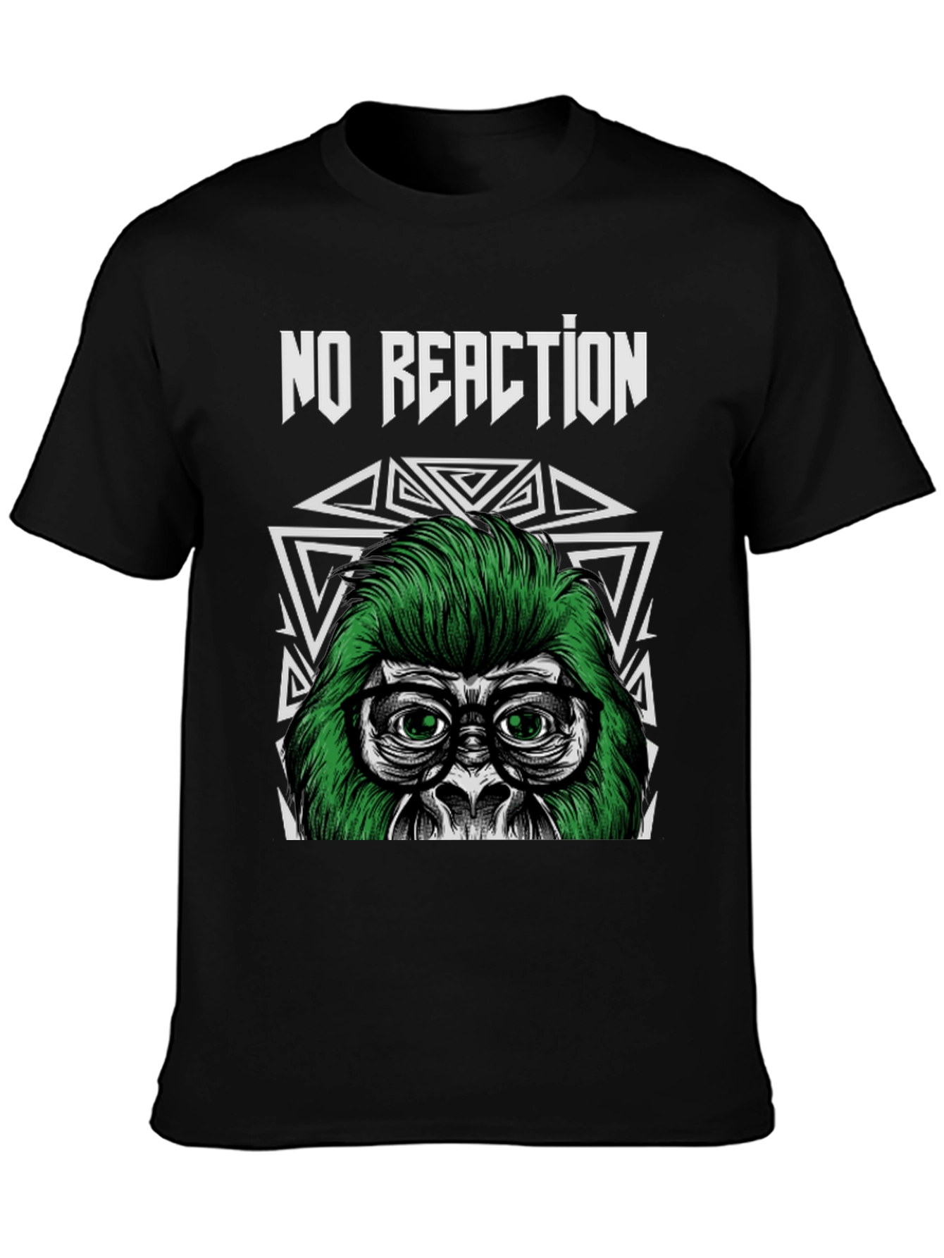 Black No Reaction Gorilla Graphic Tee view 3