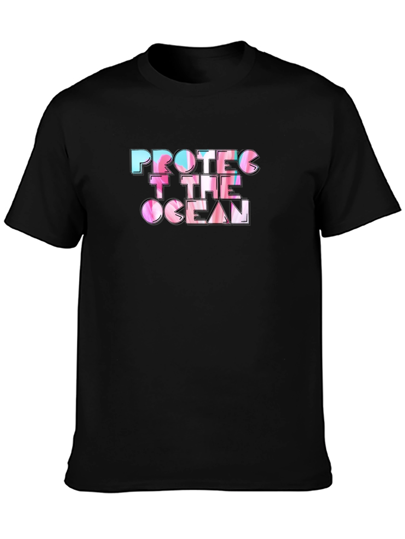 Black Protect The Ocean Black T-Shirt view 3