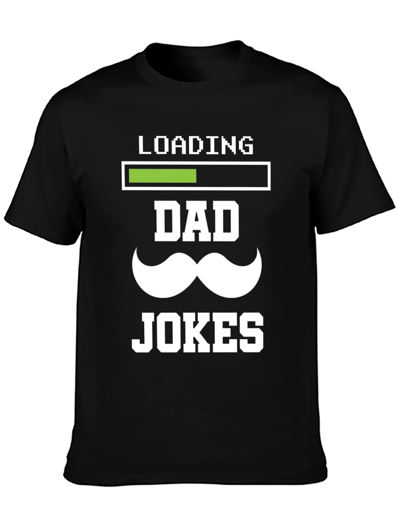 Black Dad Jokes Loading T-Shirt - Funny Father's Day Tee view 3