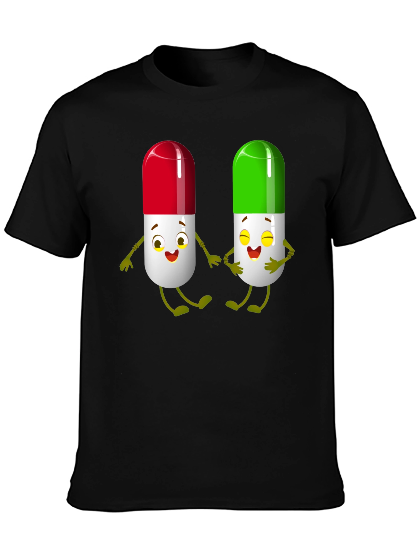 Black Pill Pals Graphic Tee - Black Cotton T-Shirt view 3