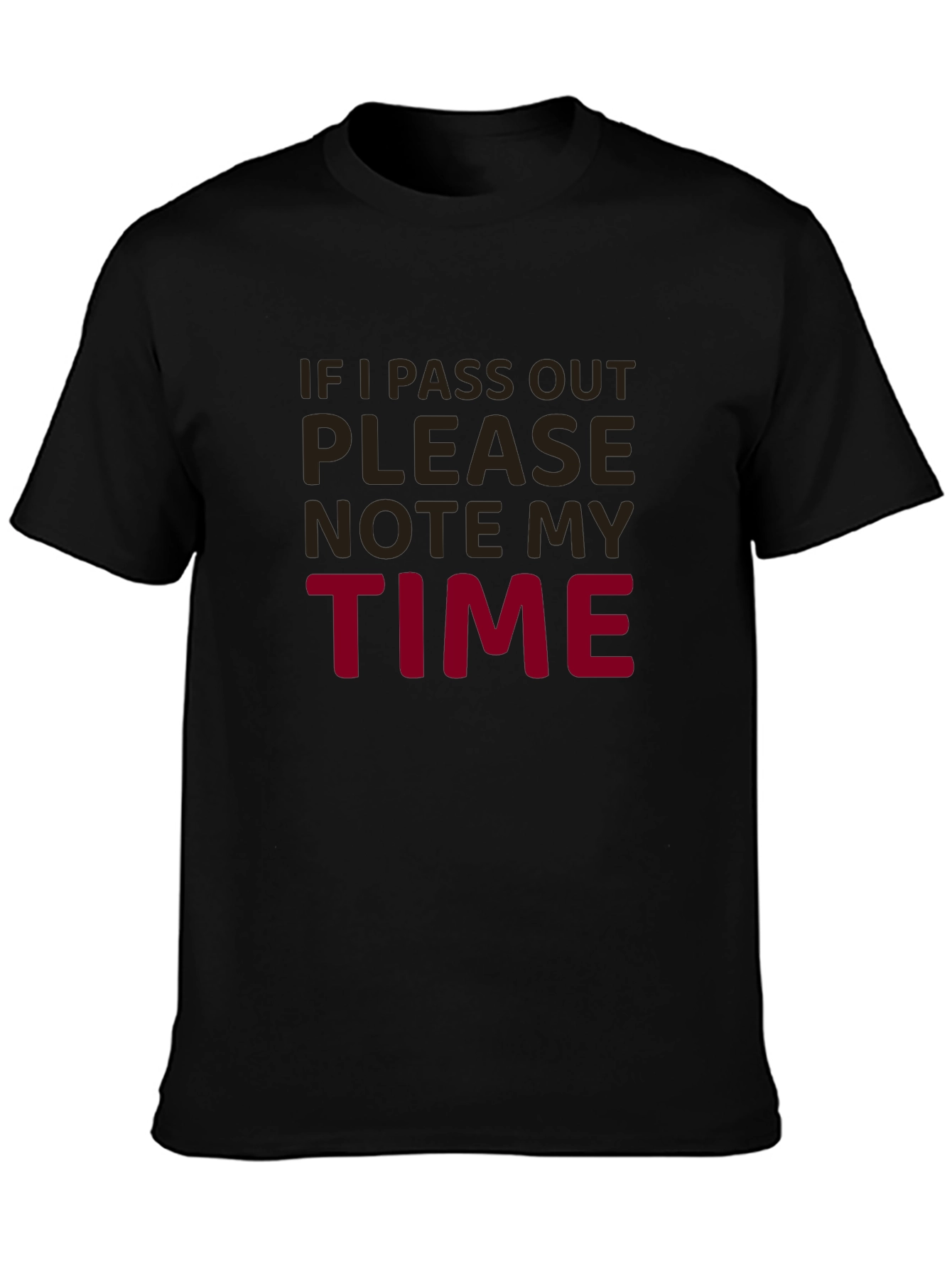 Black Funny Running Shirt - "If I Pass Out Note My Time" view 3