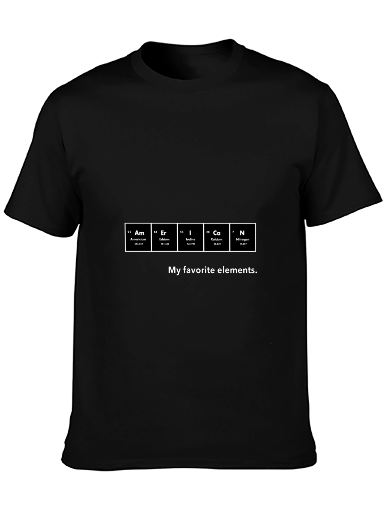 Black Funny Chemistry T-Shirt - My Favorite Elements view 3