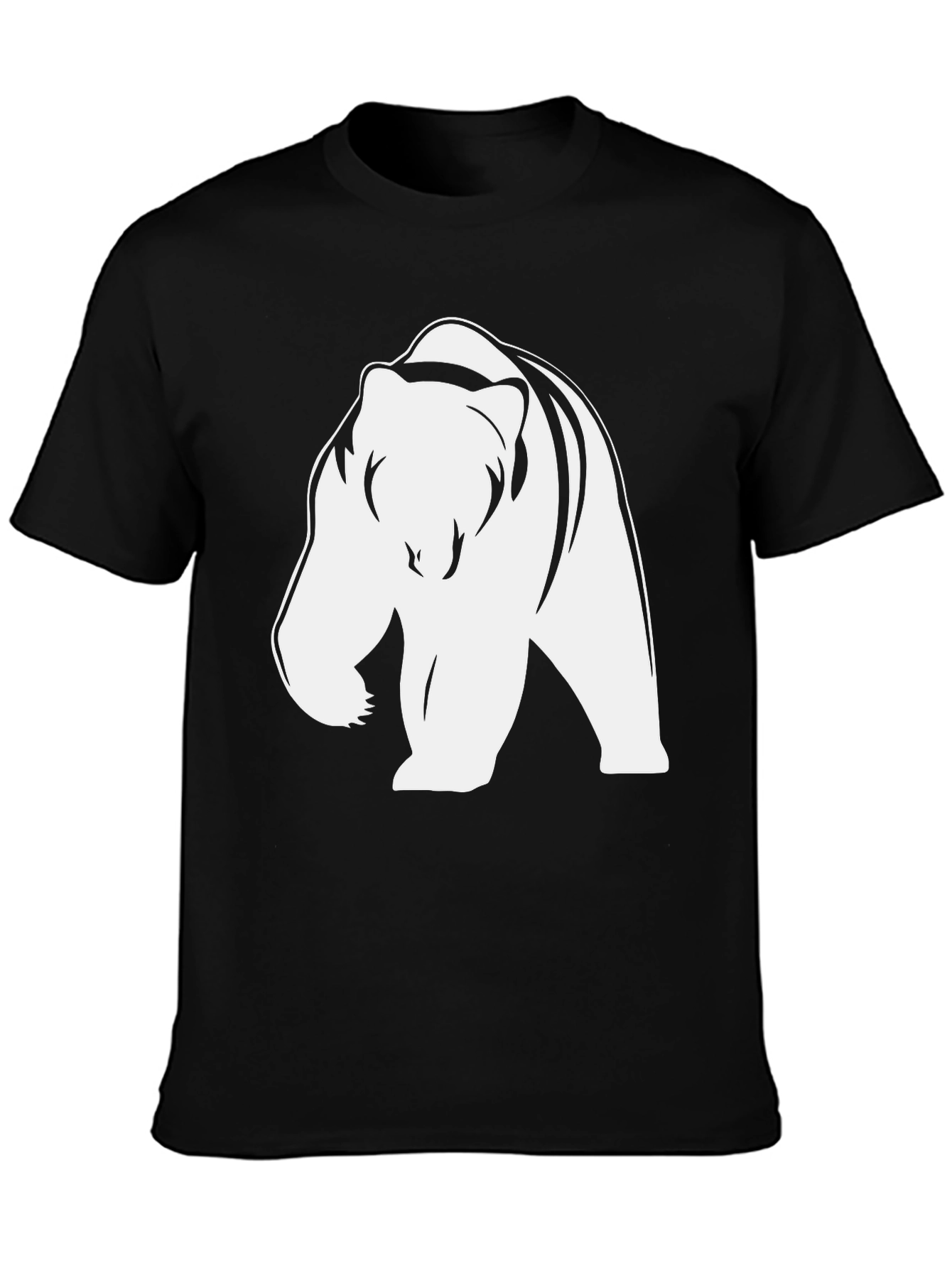 Black Bear Graphic Tee - Cool Black Cotton T-Shirt view 3