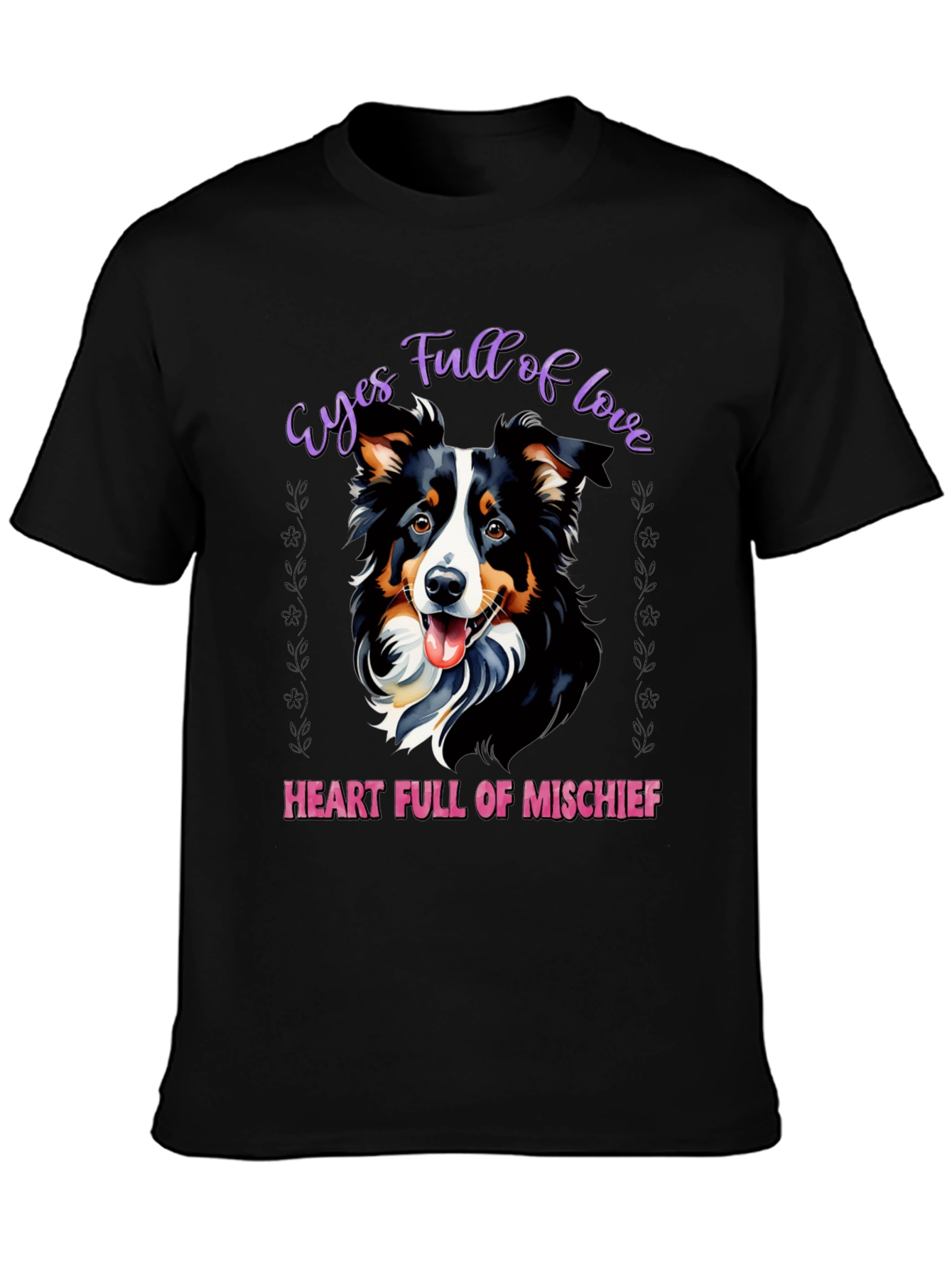 Black Eyes Full of Love Dog Graphic T-Shirt view 3