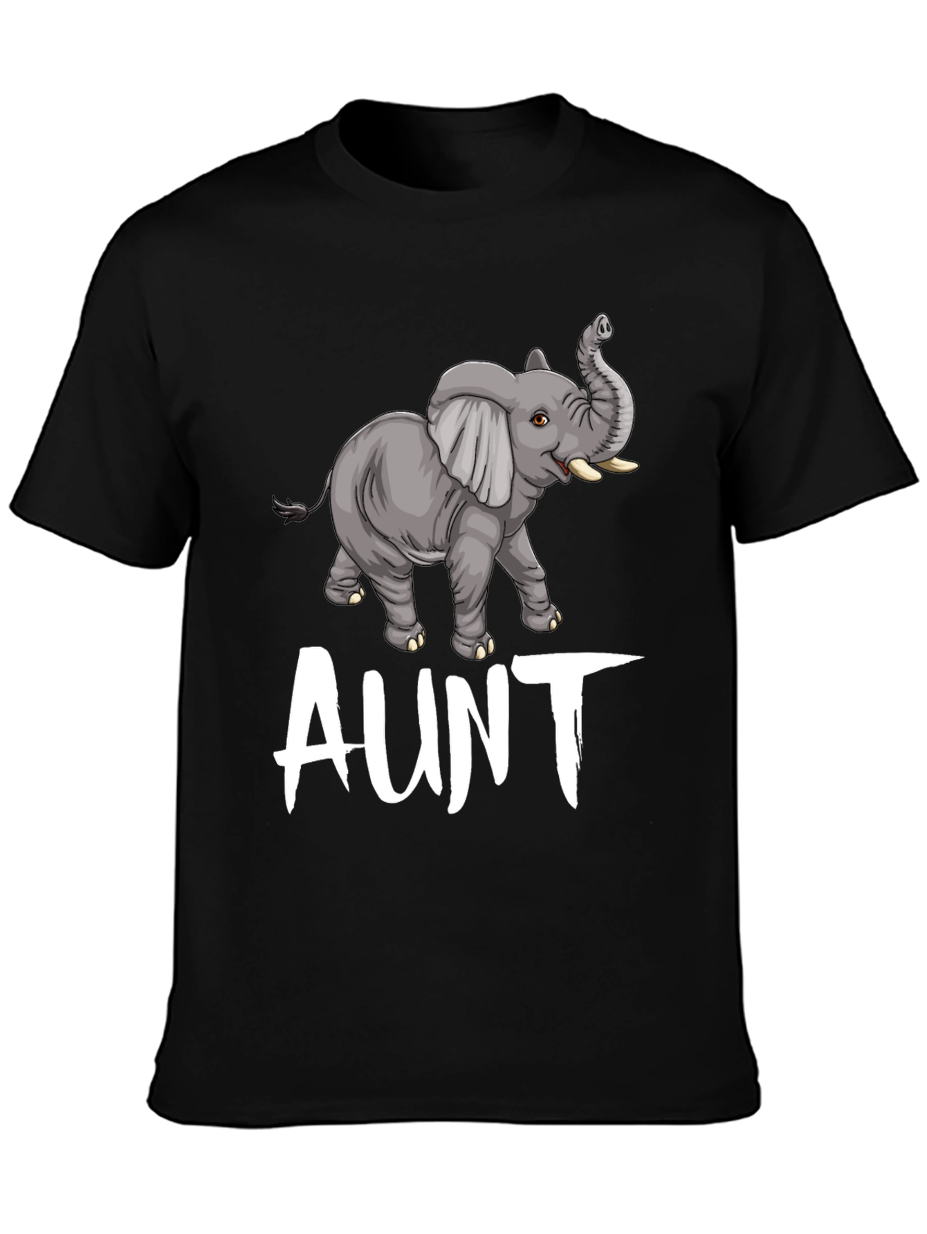 Black Elephant Aunt T-Shirt - Cute Family Tee view 3