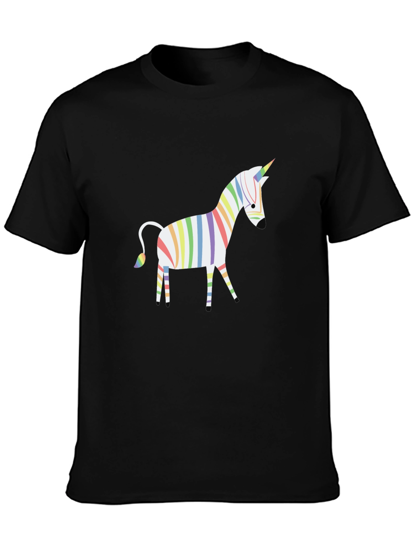 Black Rainbow Unicorn T-Shirt view 3