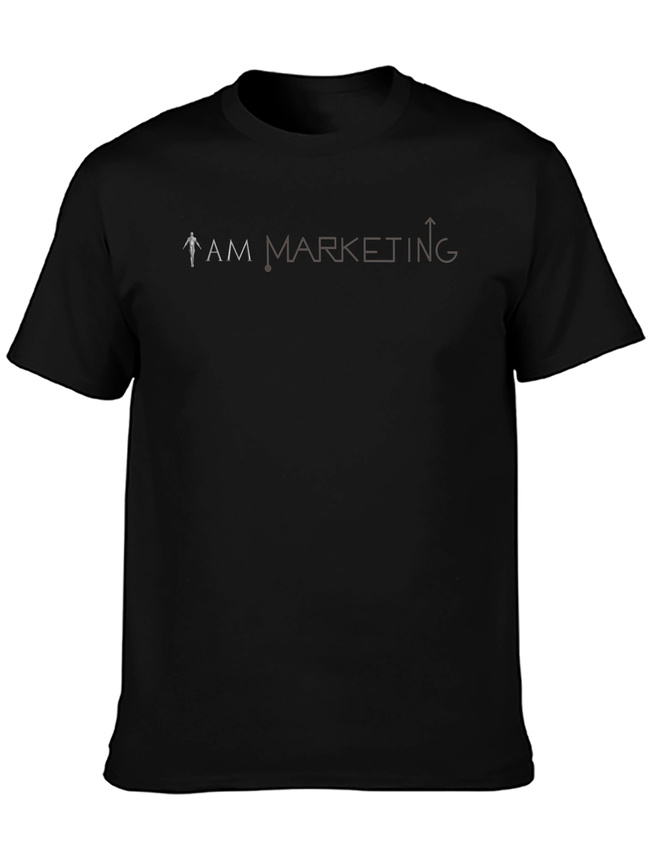 Black I Am Marketing Graphic T-Shirt - Trendy Unisex Tee view 3