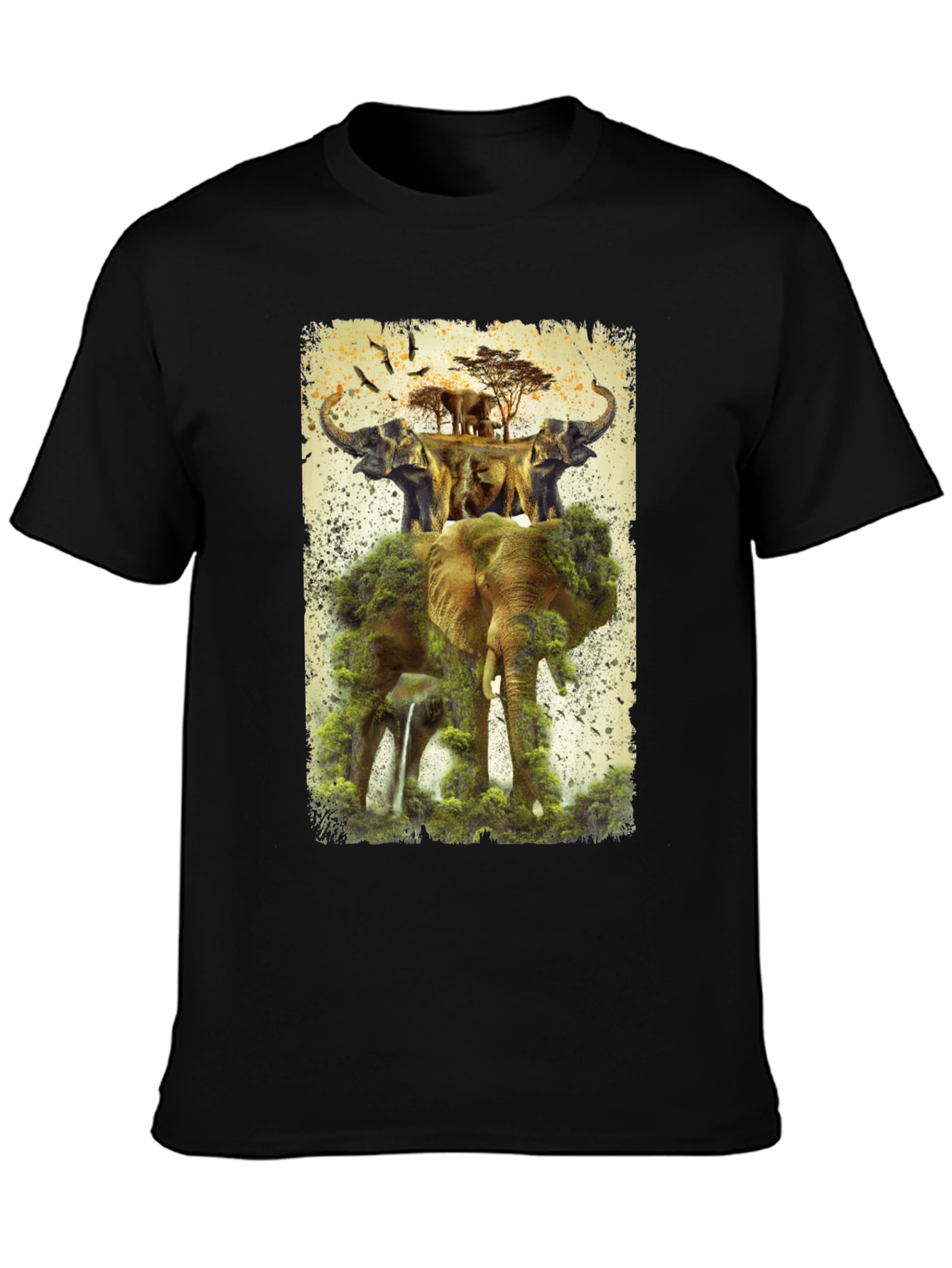 Black Elephant Kingdom Men's Graphic Tee view 3