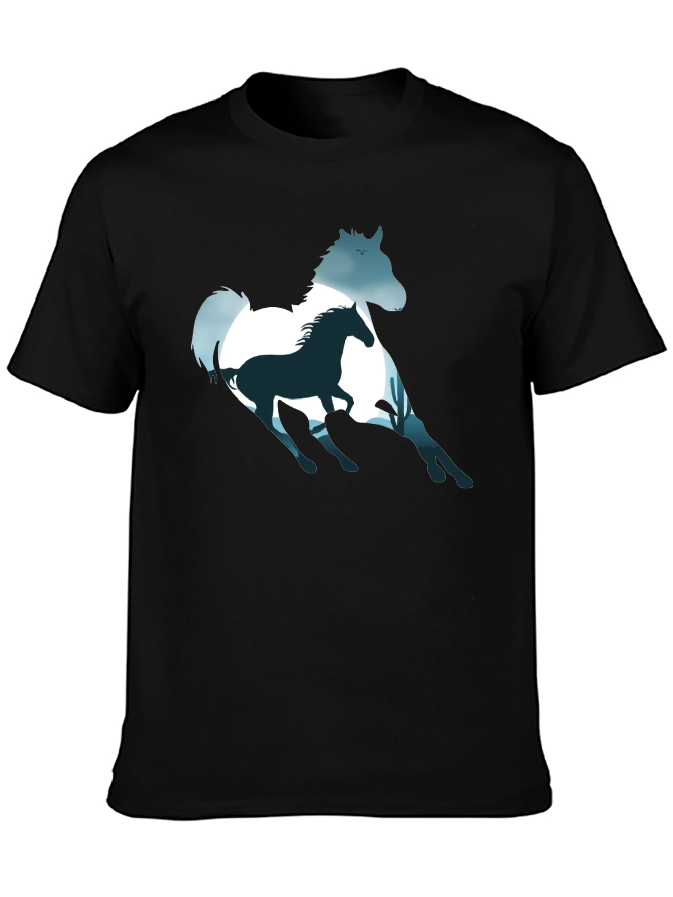 Black Horse Silhouette Graphic Tee - Black view 3