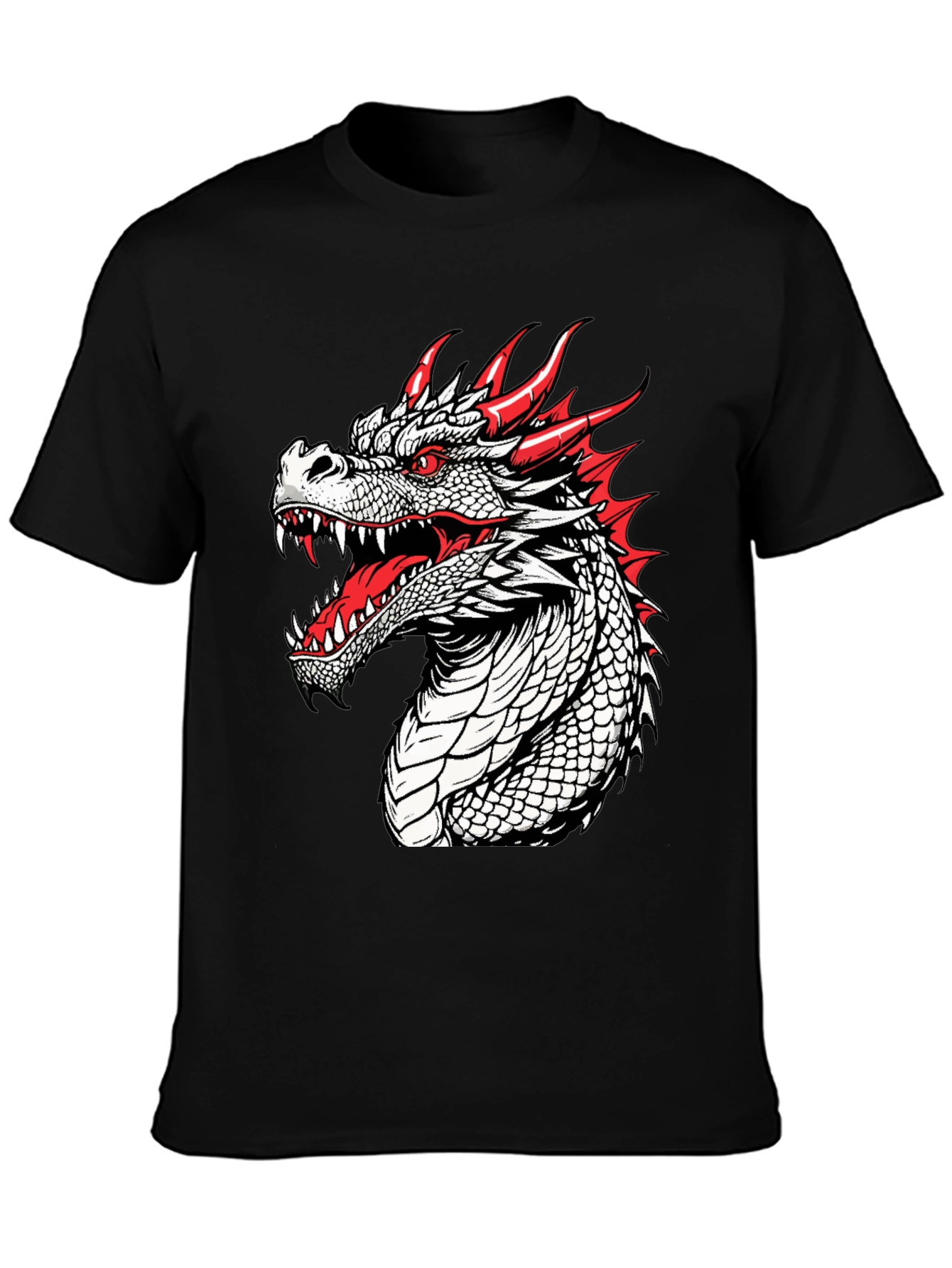 Black Dragon Graphic T-Shirt - Fierce and Bold Design view 3