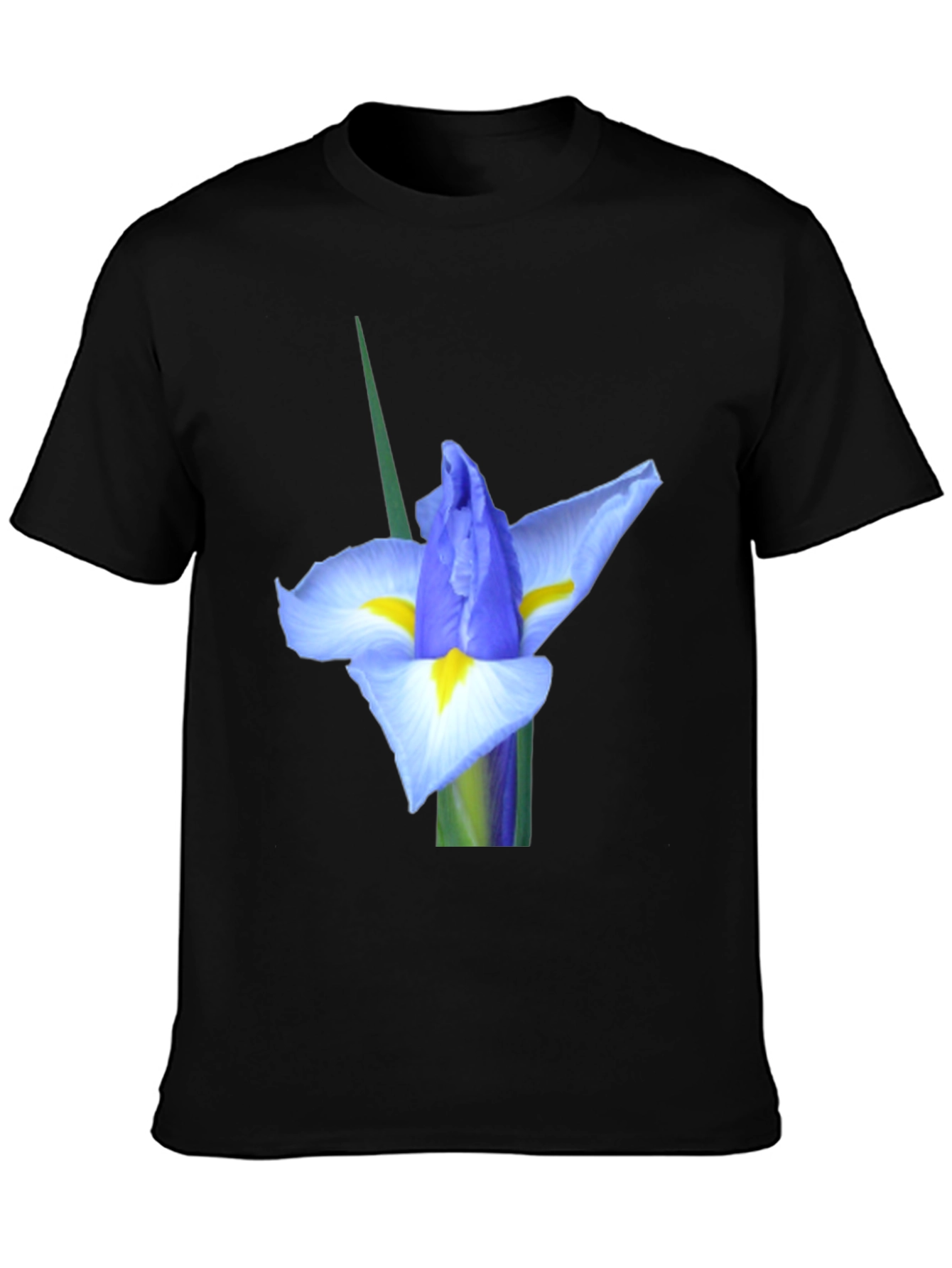 Black Iris Flower Graphic Tee - Black view 3
