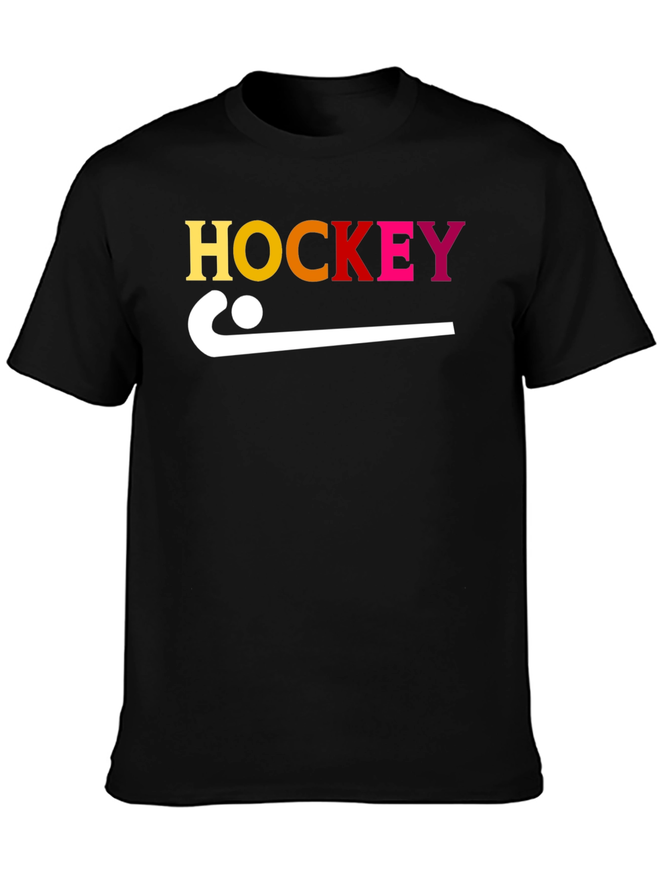 Black Hockey Stick Graphic Tee - Sporty Cotton T-Shirt view 3