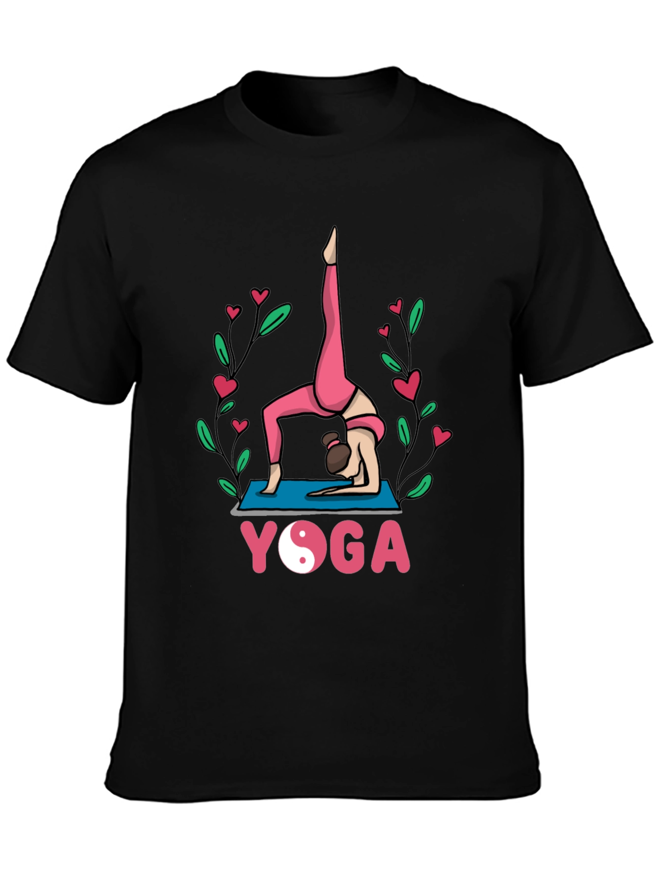 Black Yoga Pose Graphic Tee - Meditative Style view 3