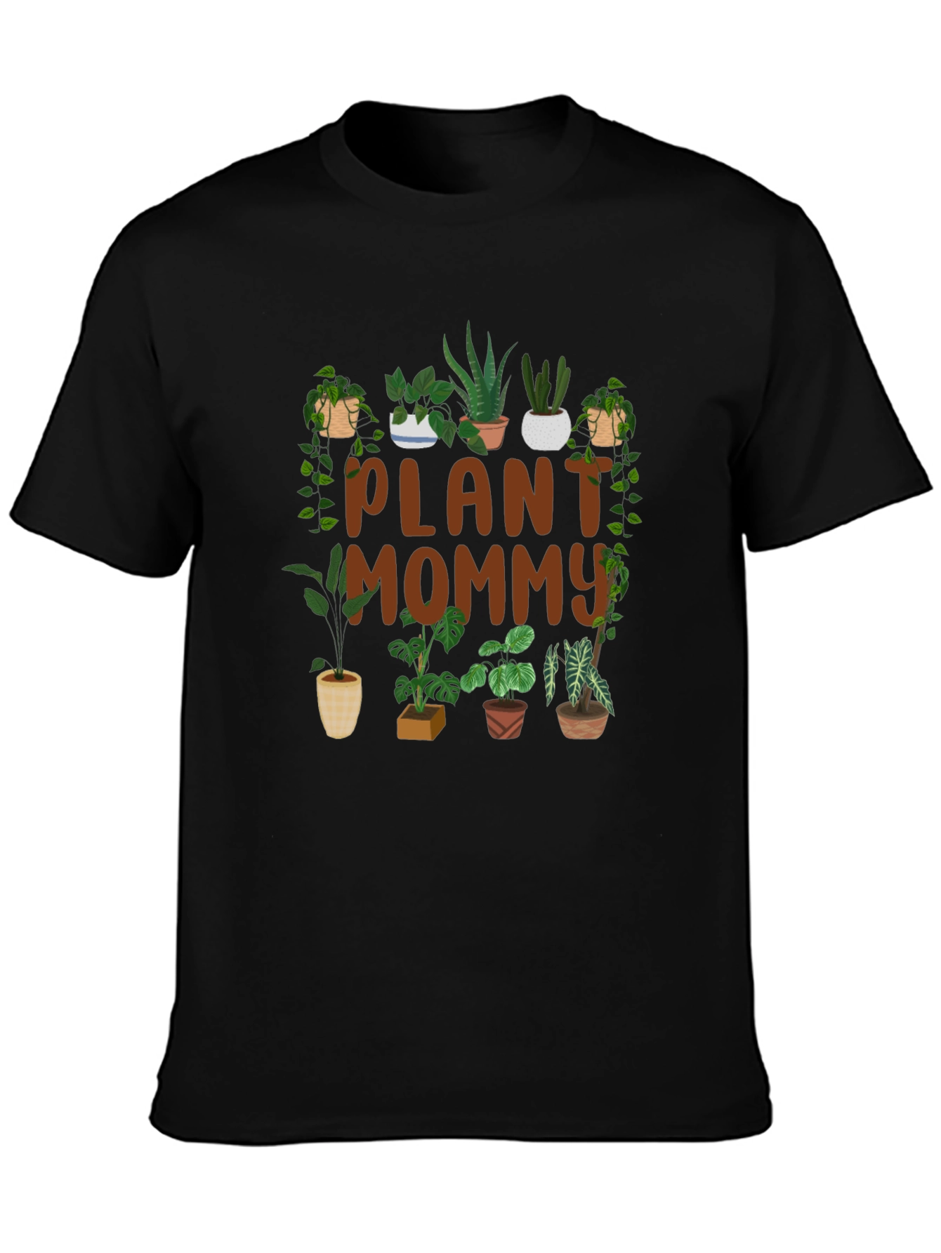 Black Plant Mommy Graphic T-Shirt view 3