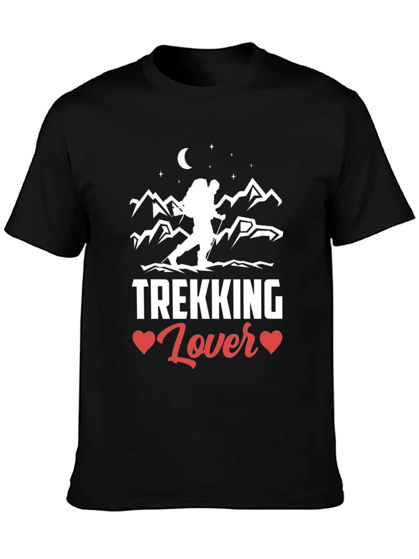 Black Trekking Lover Graphic Tee - Adventure T-Shirt view 3