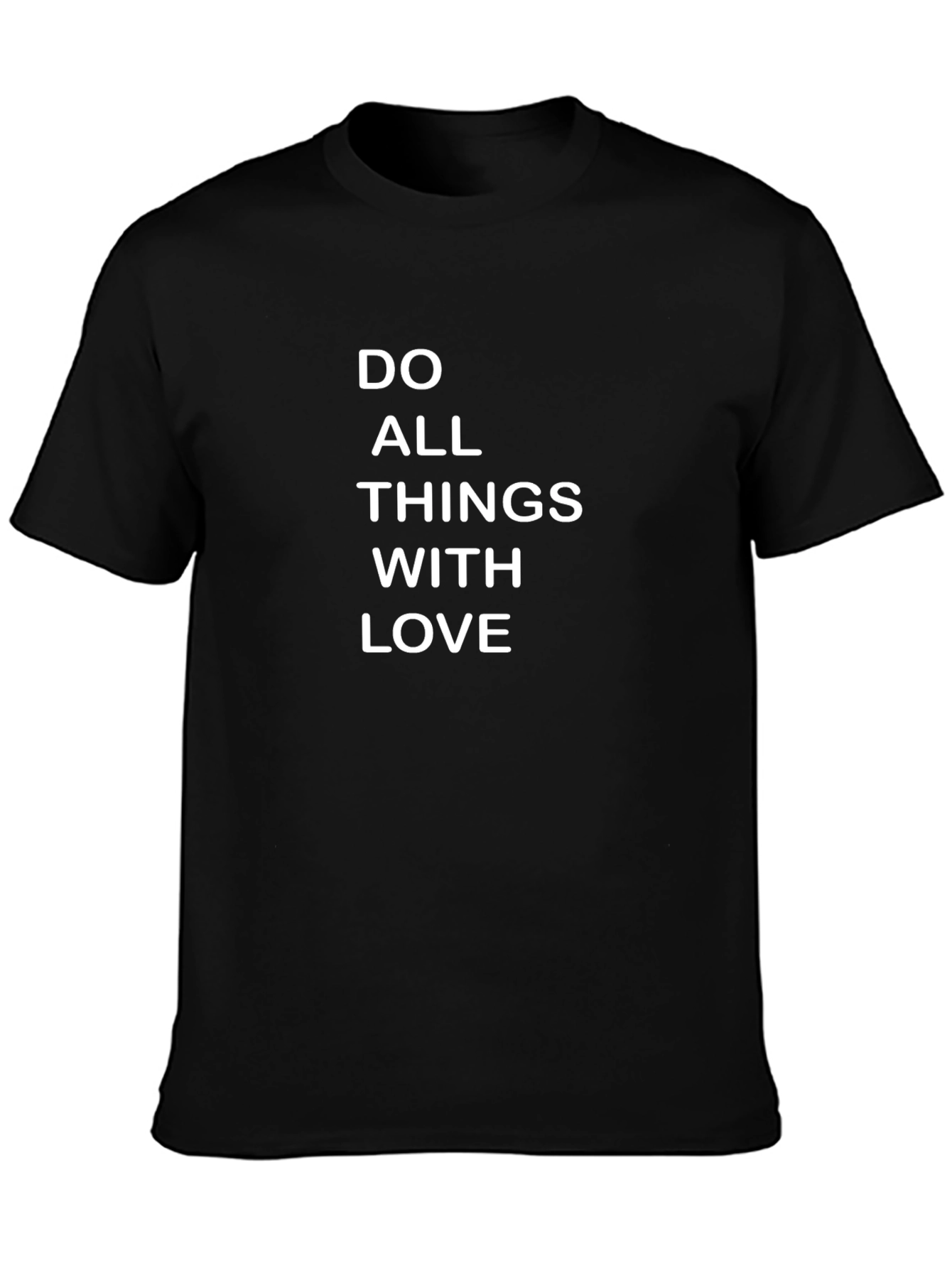 Black Inspirational Graphic T-Shirt - Do All Things With Love view 3