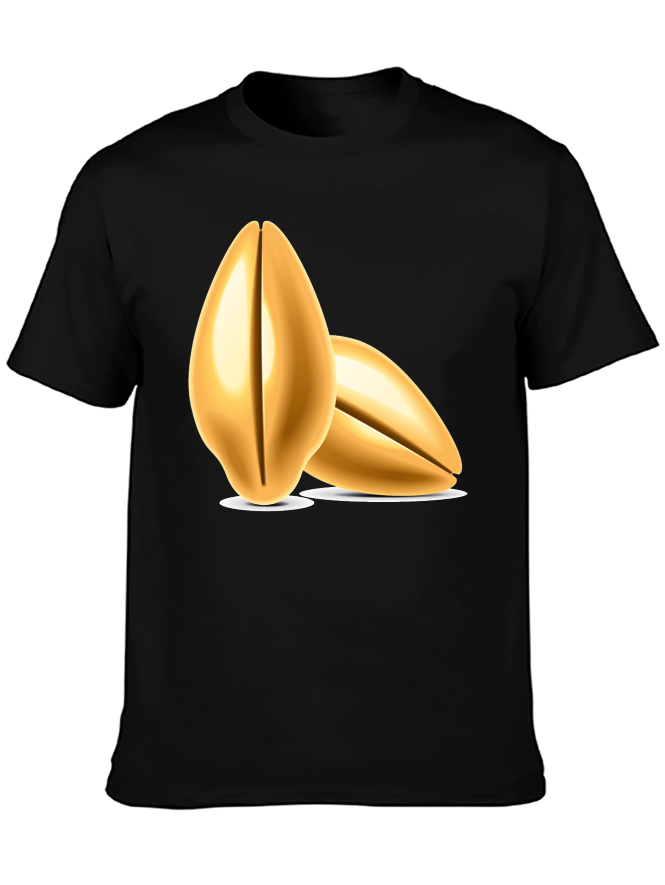 Black Peanut Graphic T-Shirt - Black Cotton Tee view 3