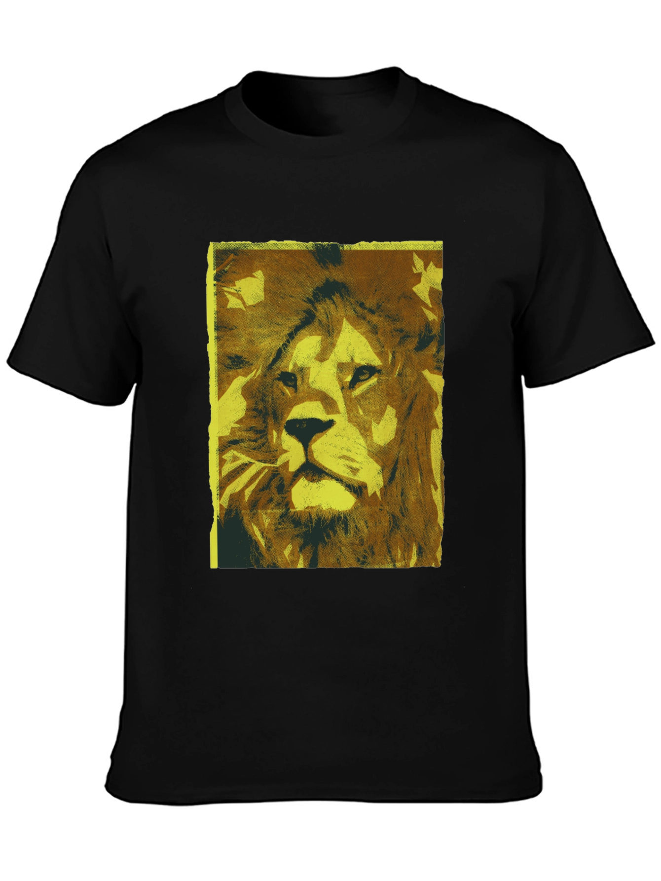 Black Lion Graphic Print Black T-Shirt view 3