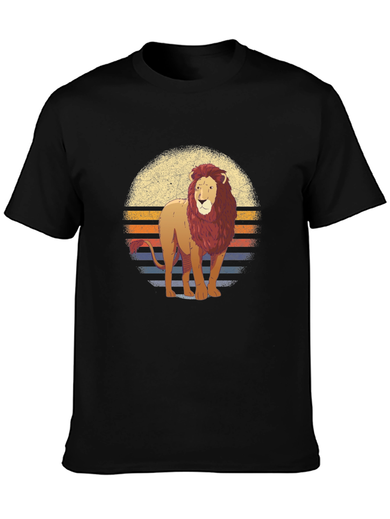 Black Lion Sunset Graphic T-Shirt view 3