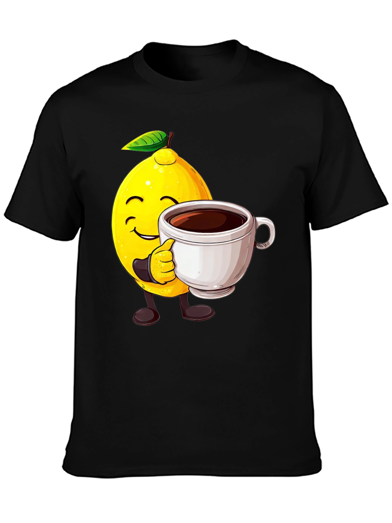 Black Lemon Coffee T-Shirt - Unique Graphic Tee view 3