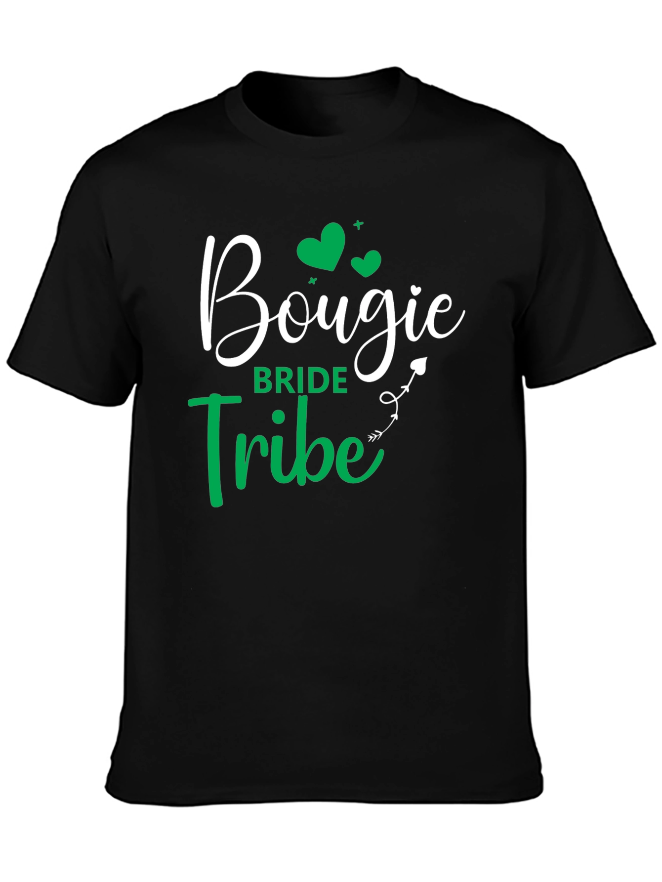 Black Bougie Bride Tribe T-Shirt - Black Crew Neck view 3