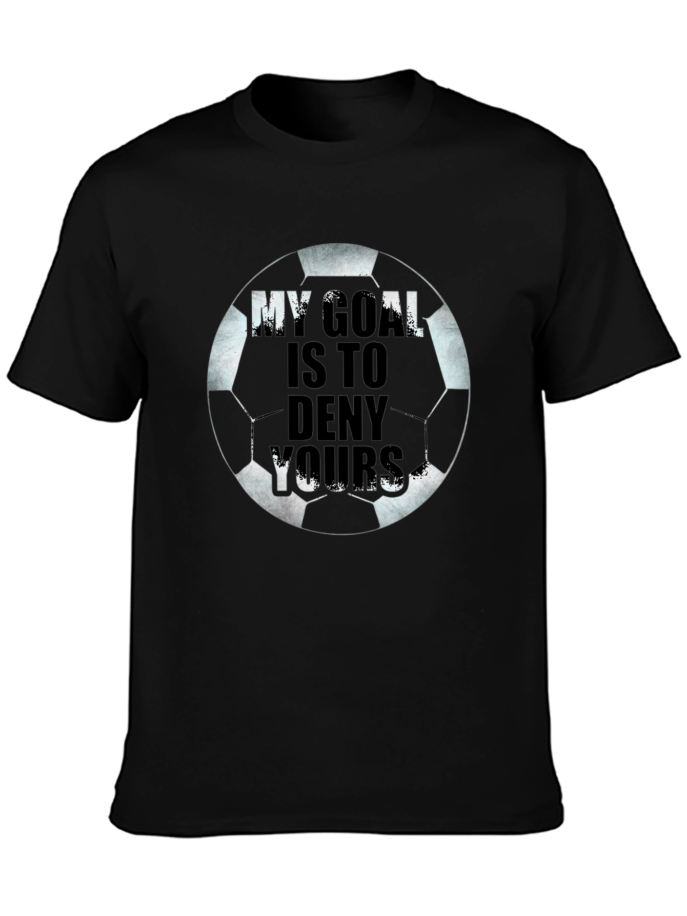 Black Soccer Goal T-Shirt - Deny Yours! view 3