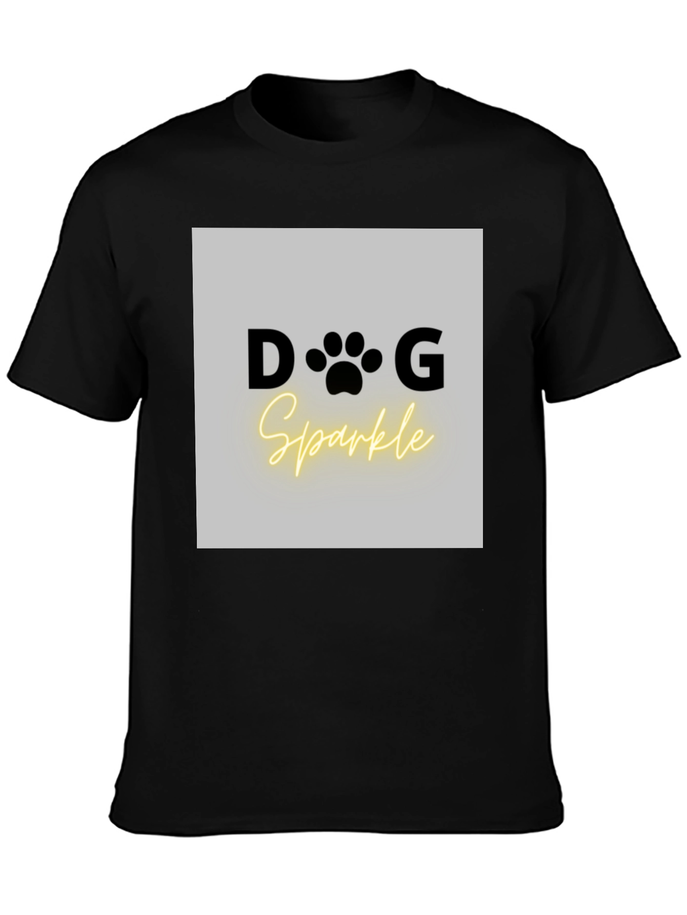Black Dog Sparkle Graphic Tee - Unisex Black T-Shirt view 3