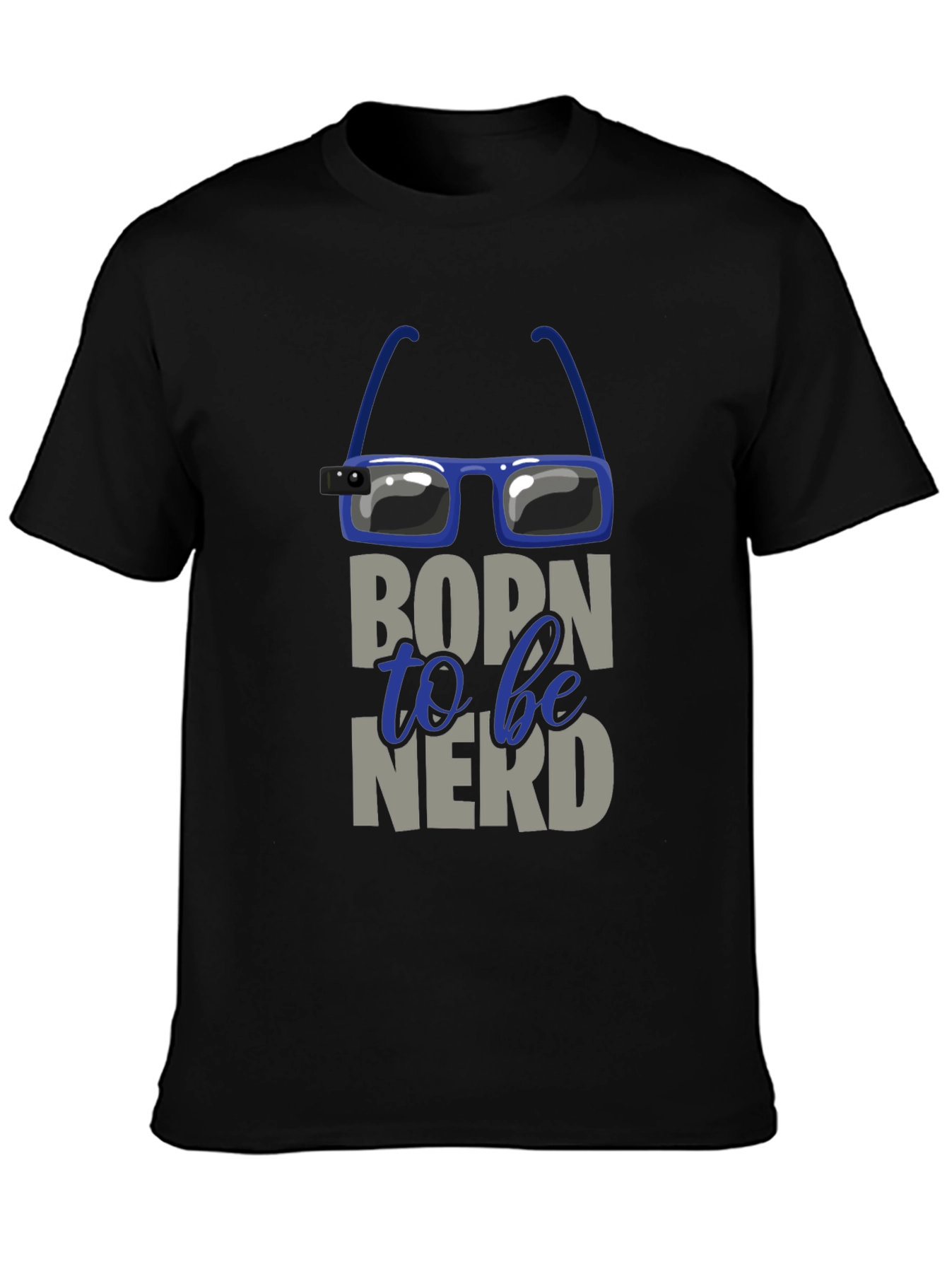 Black Born to be Nerd T-Shirt view 3