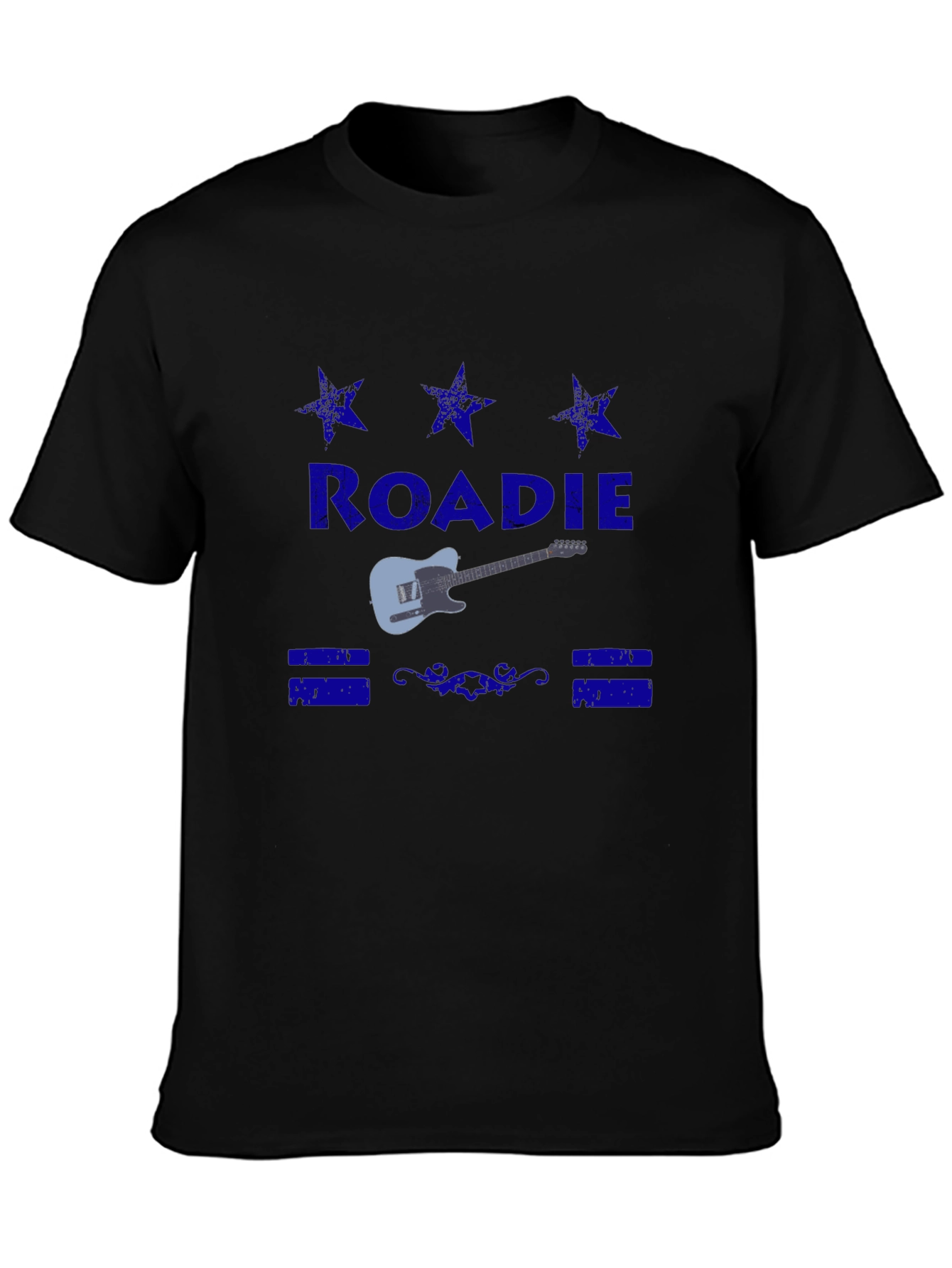 Black Roadie Guitar T-Shirt - Classic Crew Neck Tee view 3