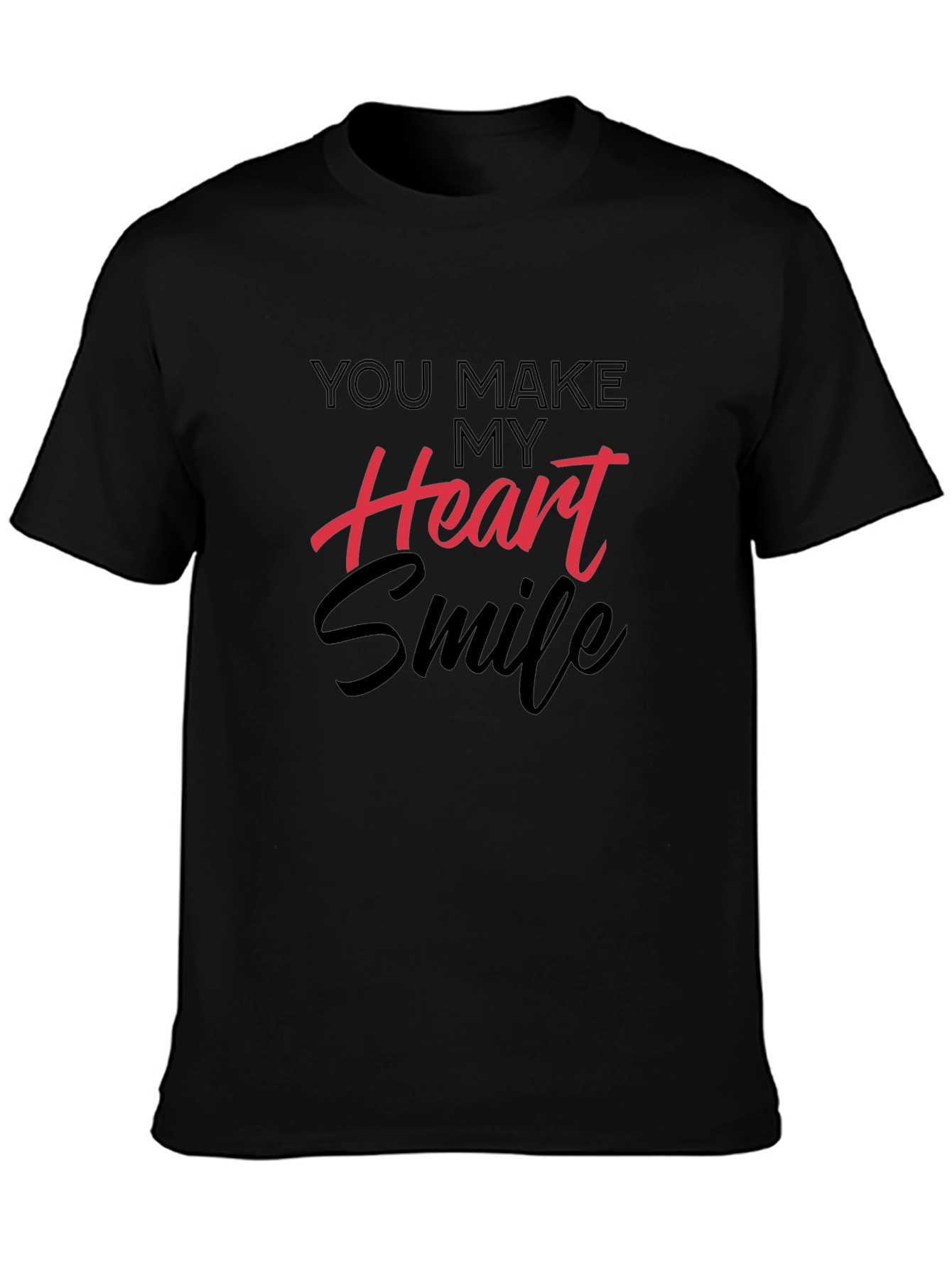 Black You Make My Heart Smile Graphic Tee view 3
