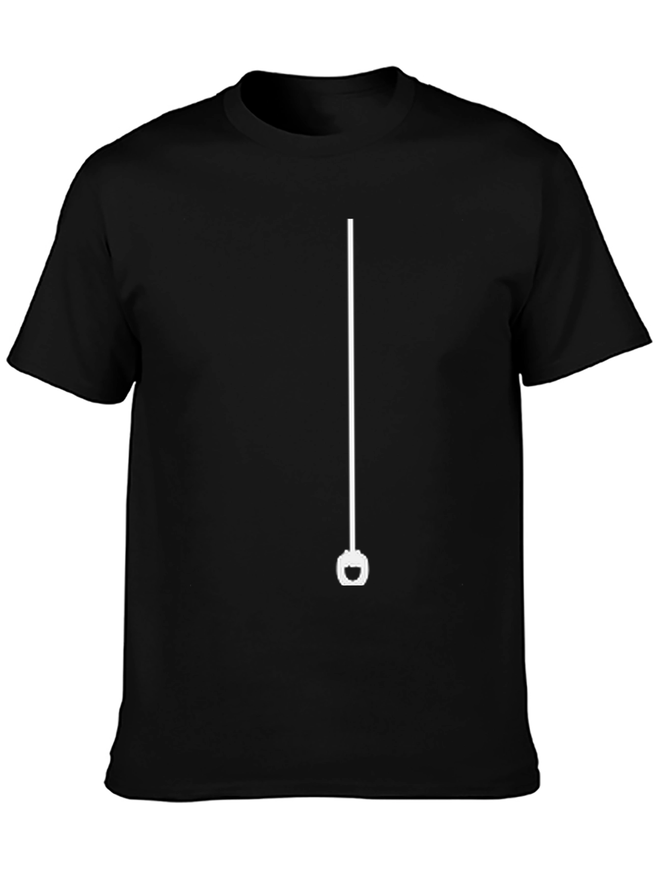 Black Minimalist Black T-Shirt: White Hangman Design view 3