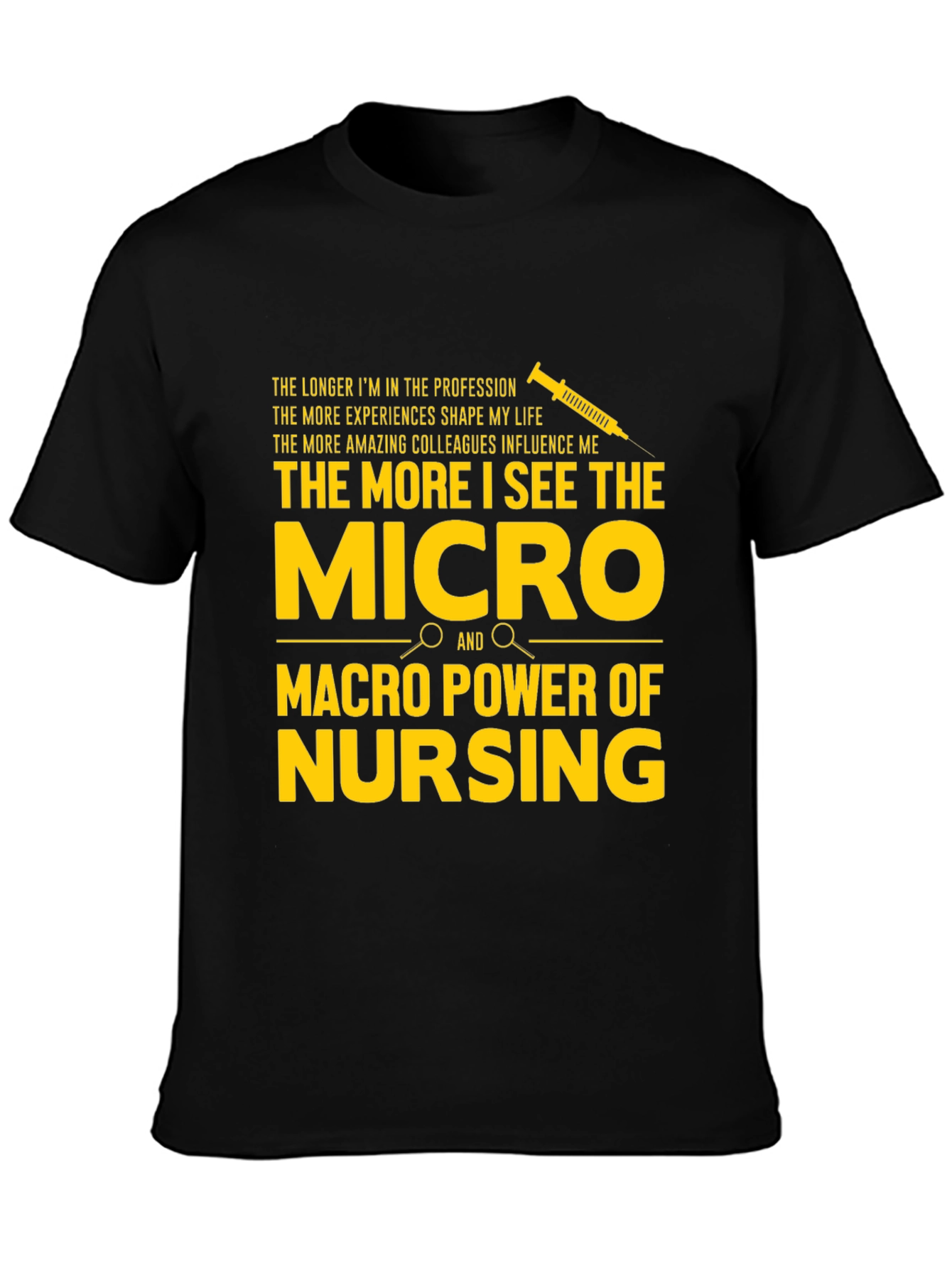 Black Nursing Power T-Shirt - Micro & Macro Appreciation view 3