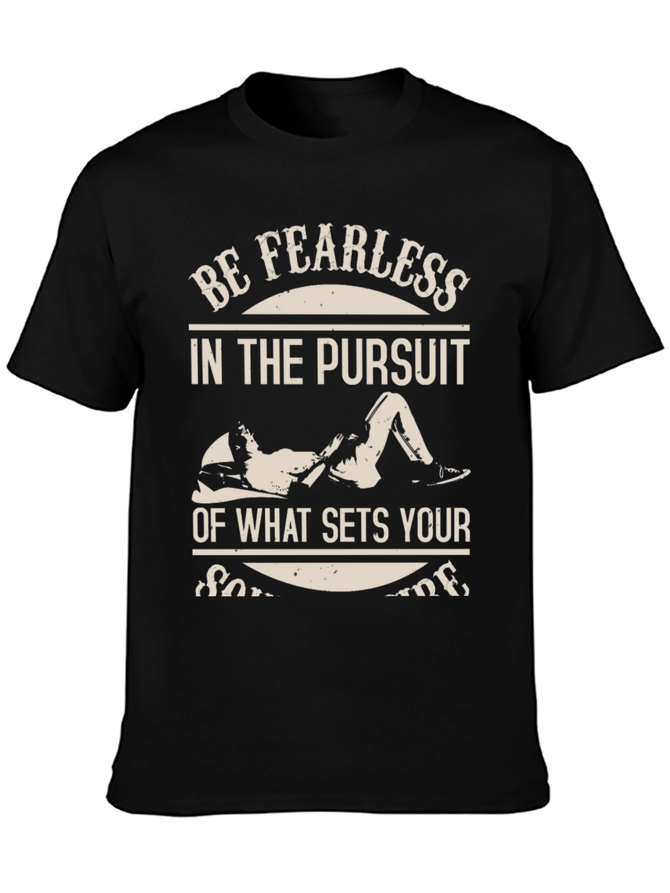Black Fearless Pursuit Graphic T-Shirt - Black view 3