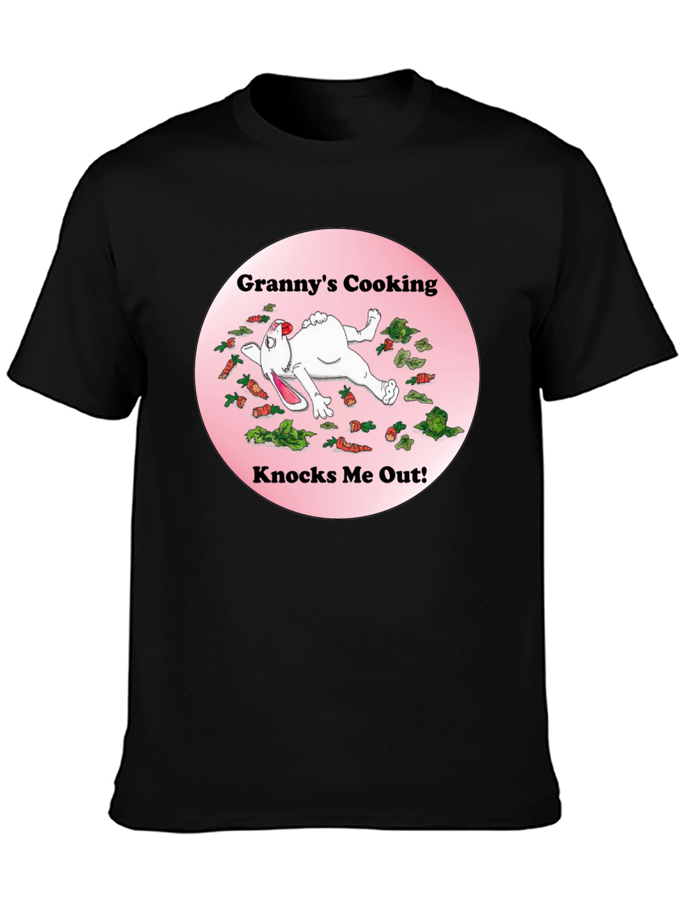 Black Granny's Cooking T-Shirt Funny Rabbit view 3