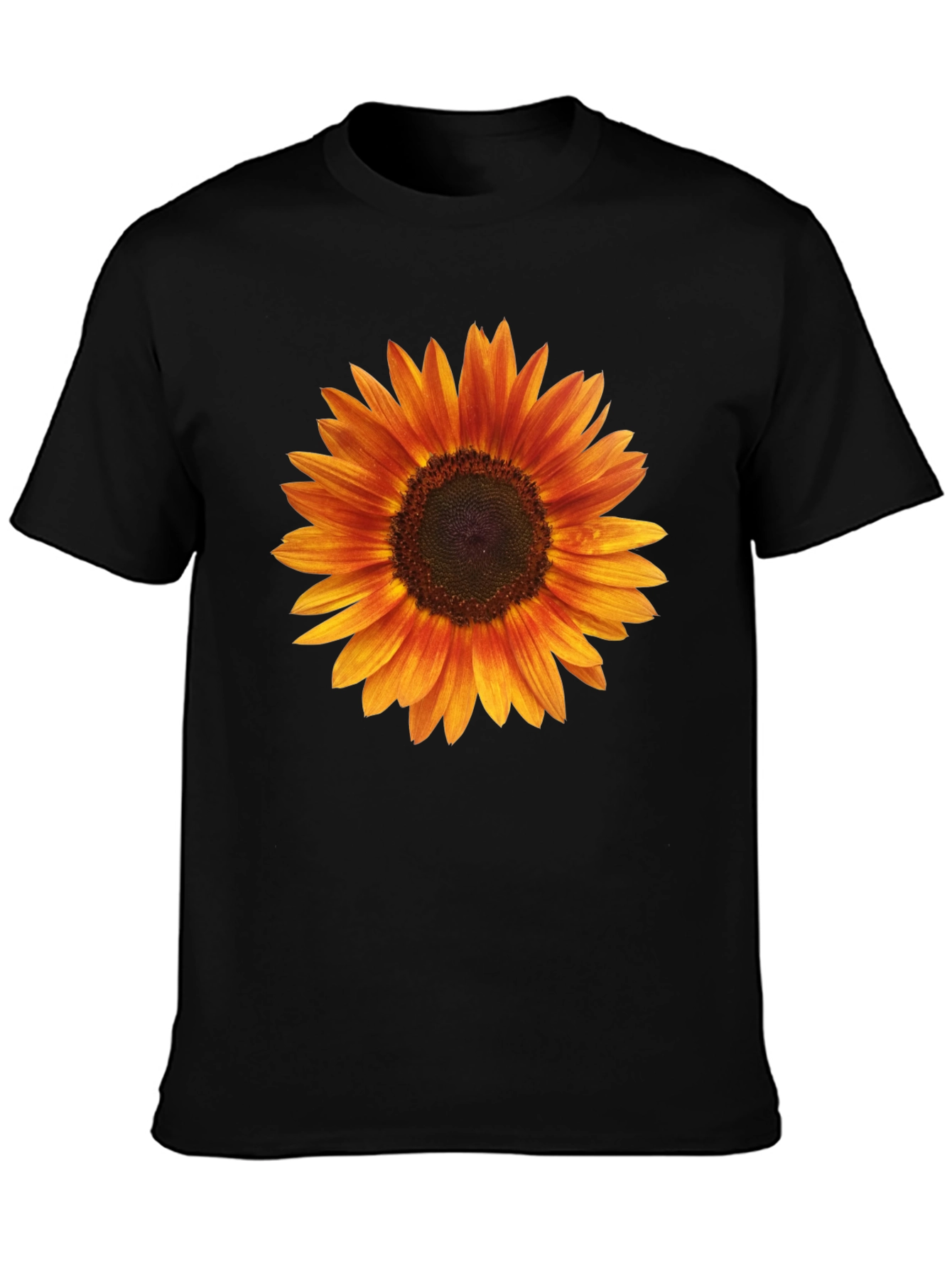 Black Sunflower Graphic Black T-Shirt for Men view 3