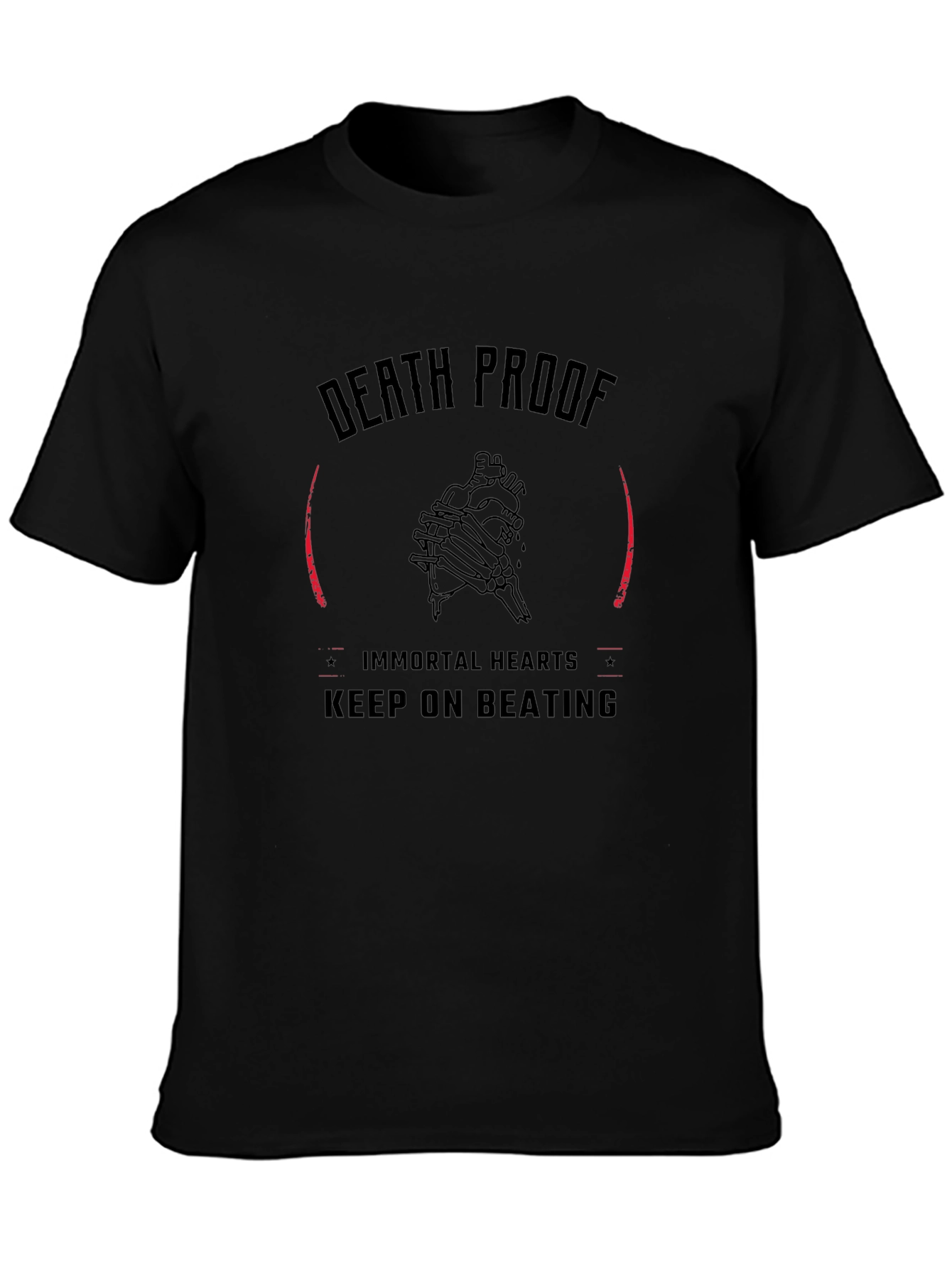 Black Death Proof Immortal Hearts Graphic T-Shirt view 3