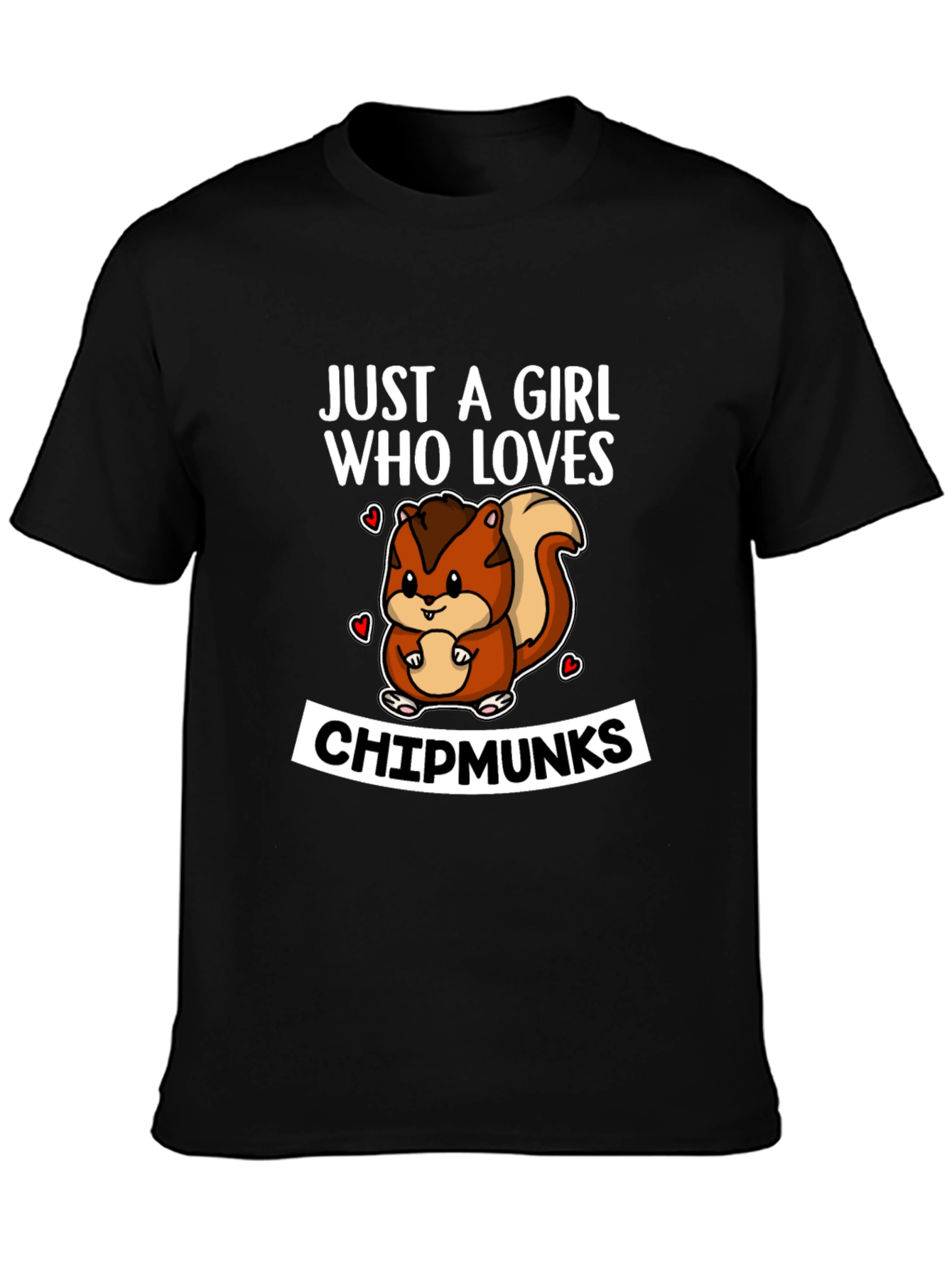 Black Girl Who Loves Chipmunks T-Shirt view 3
