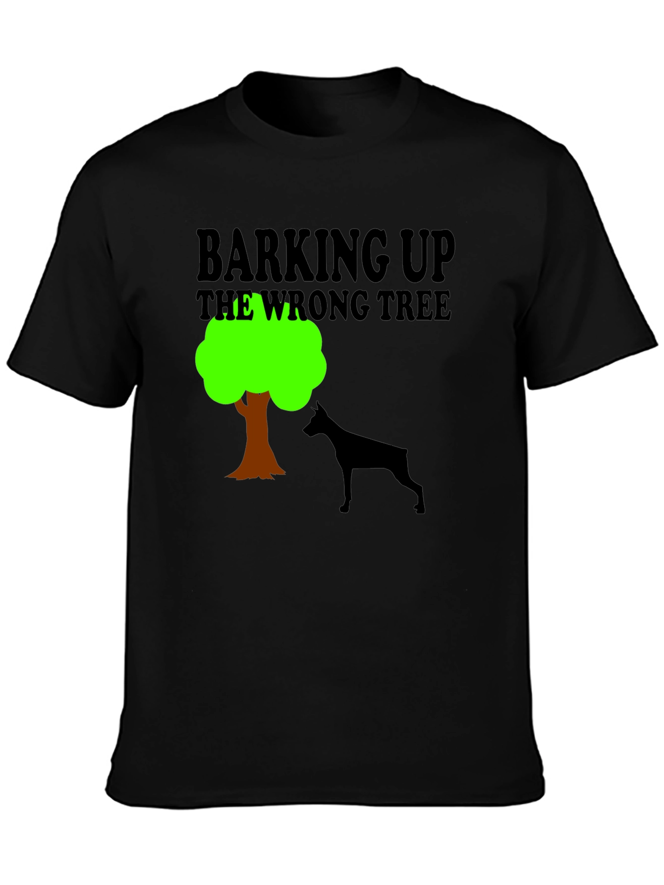 Black Barking Up the Wrong Tree Graphic Tee view 3