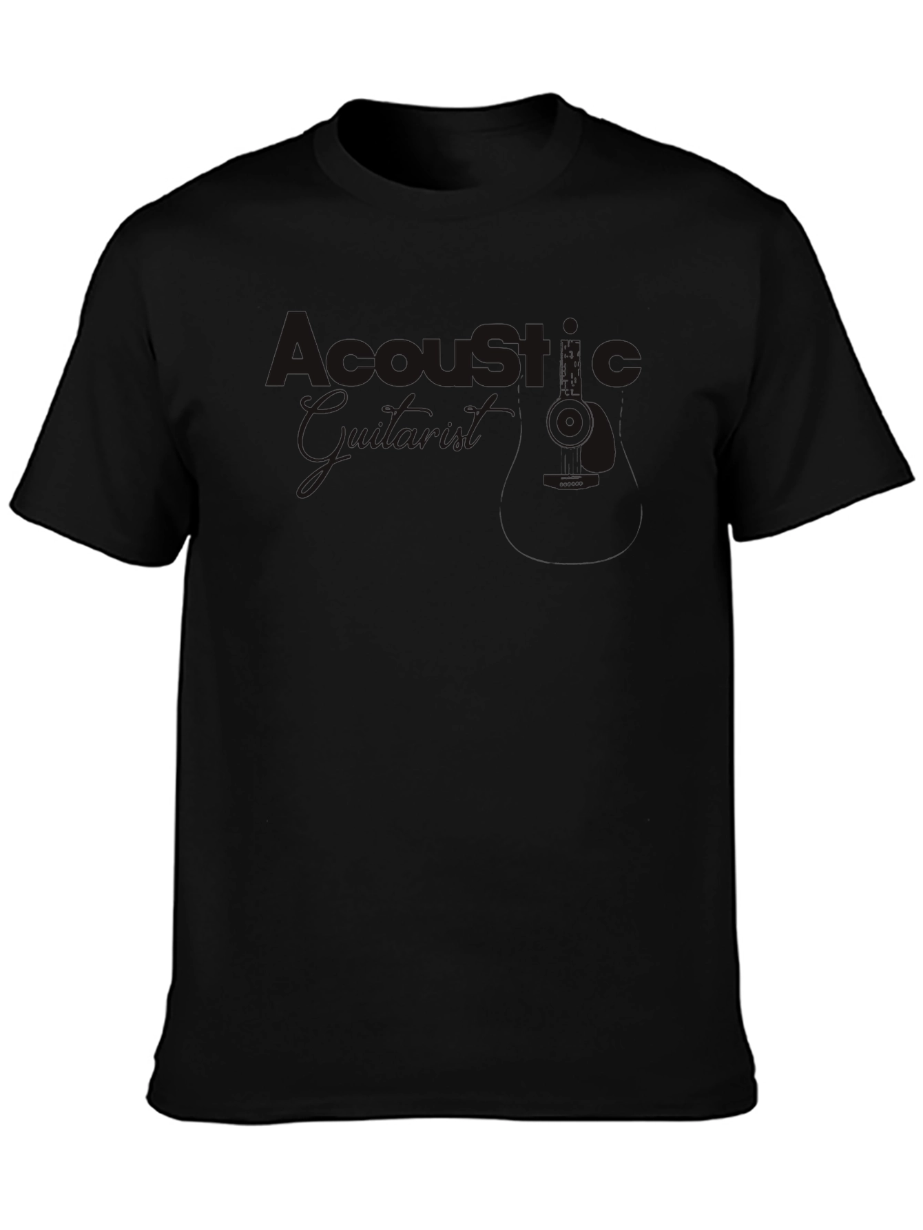 Black Men's Solid Black Crew Neck T-Shirt view 3