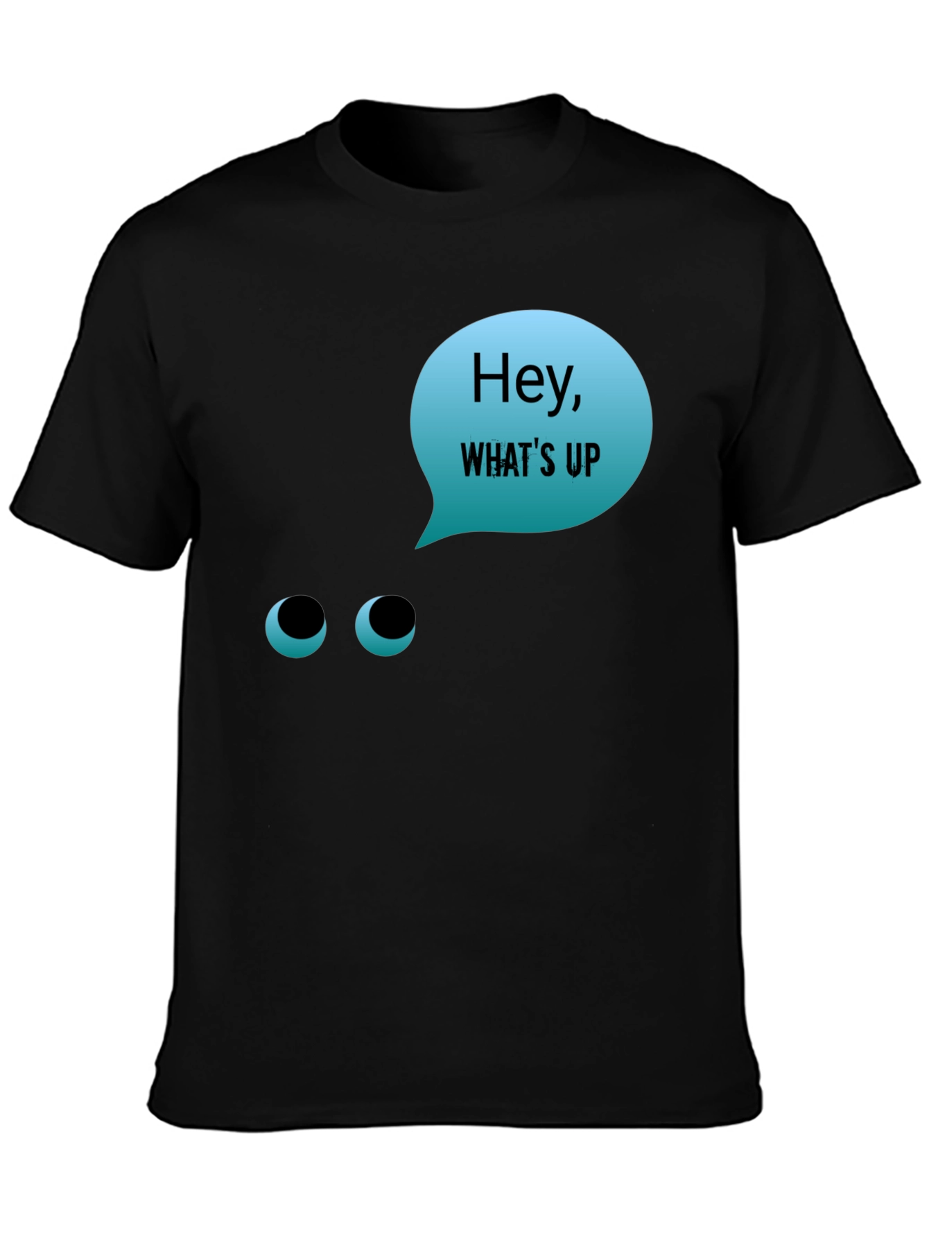 Black Hey What's Up T-Shirt - Funny Graphic Tee view 3