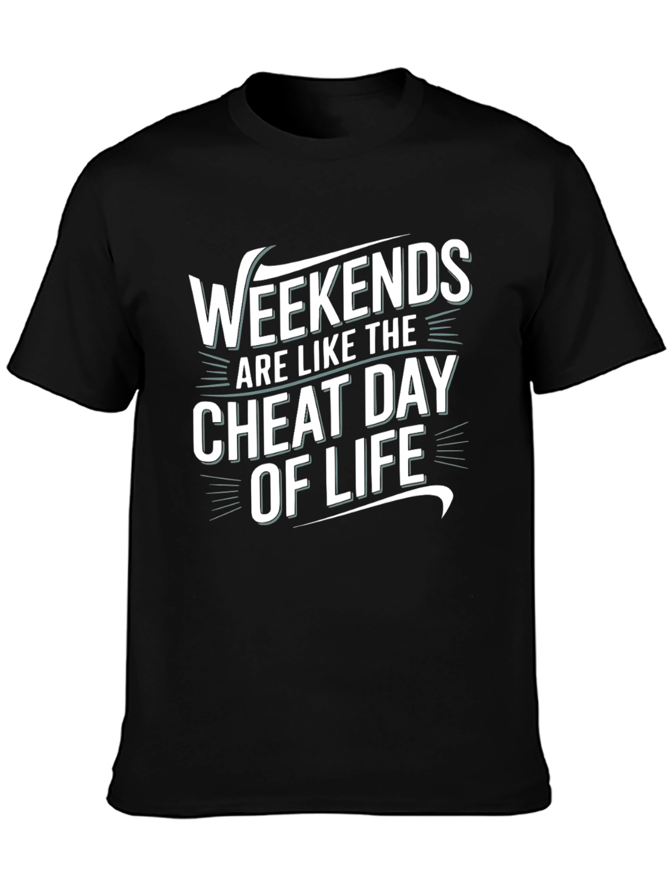 Black Weekends Cheat Day of Life Graphic Tee view 3